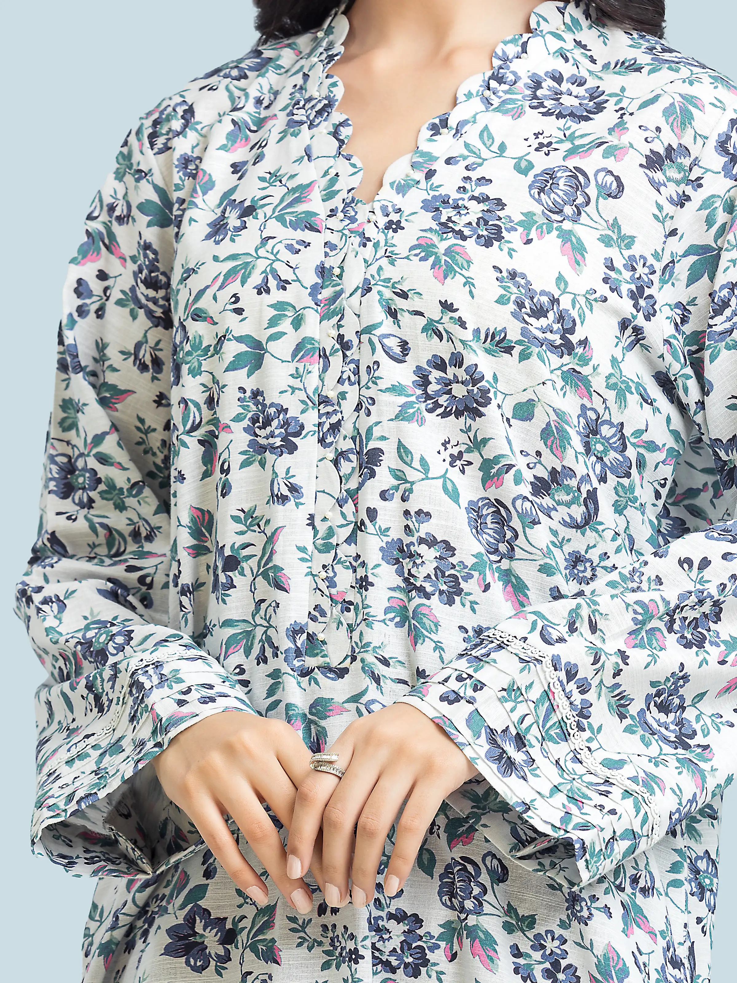 Unstitched Printed Khaddar Suit - EWU24A3-29577-3P - Image 3