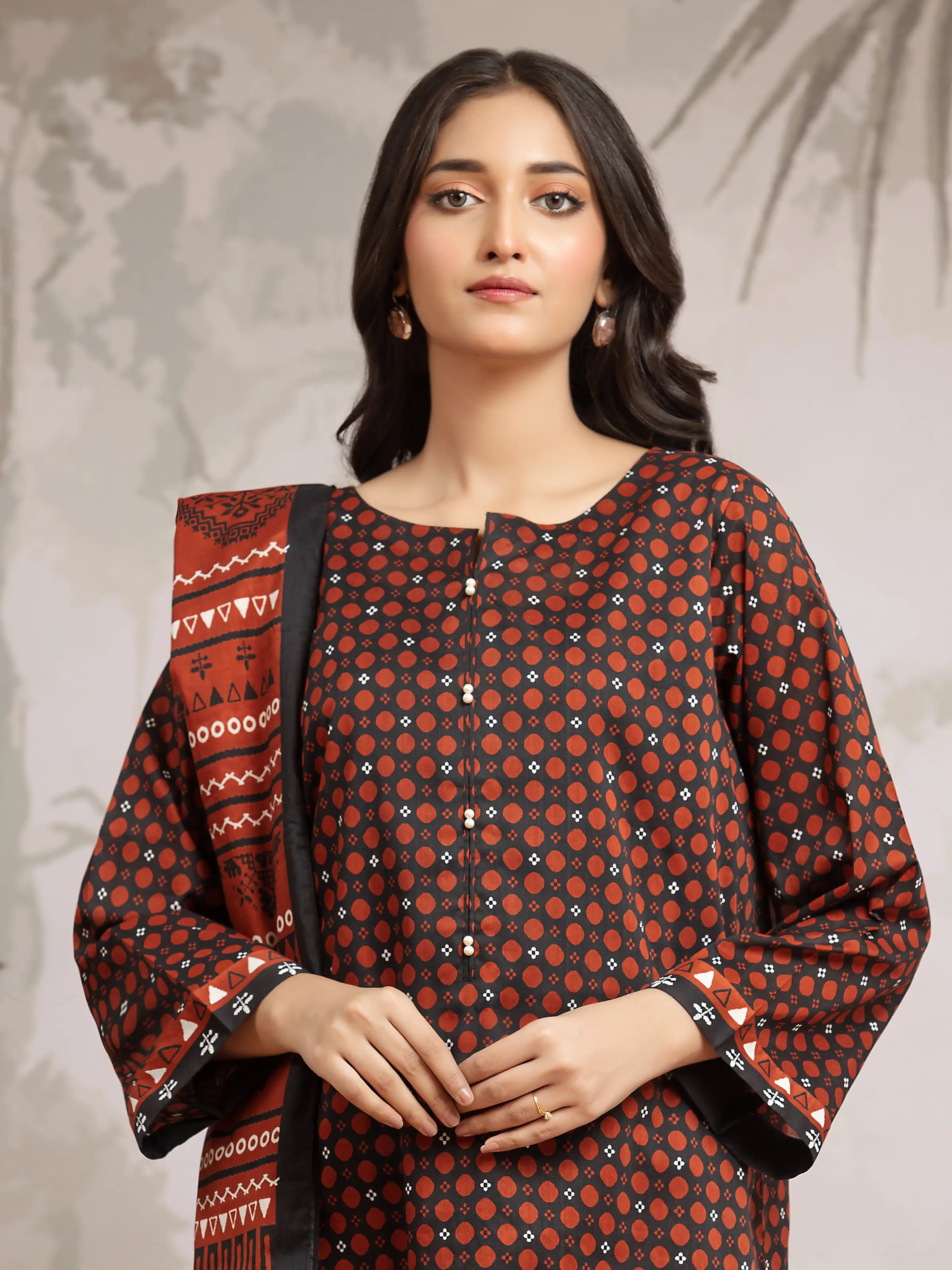 Unstitched Printed Khaddar Suit - EWU24A3-29592-3P - Image 3