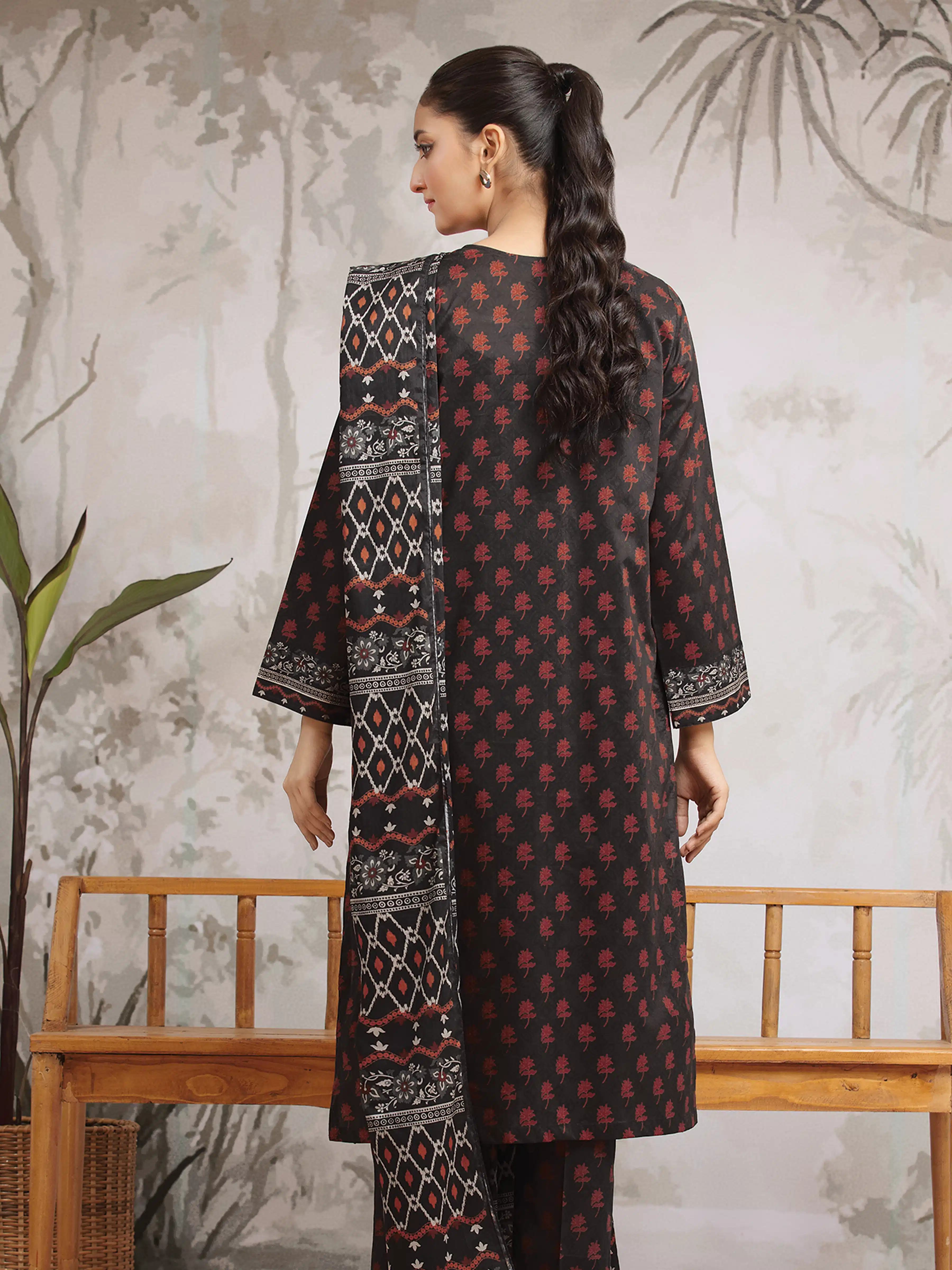 Unstitched Printed Khaddar Suit - EWU24A3-29616-3P - Image 2