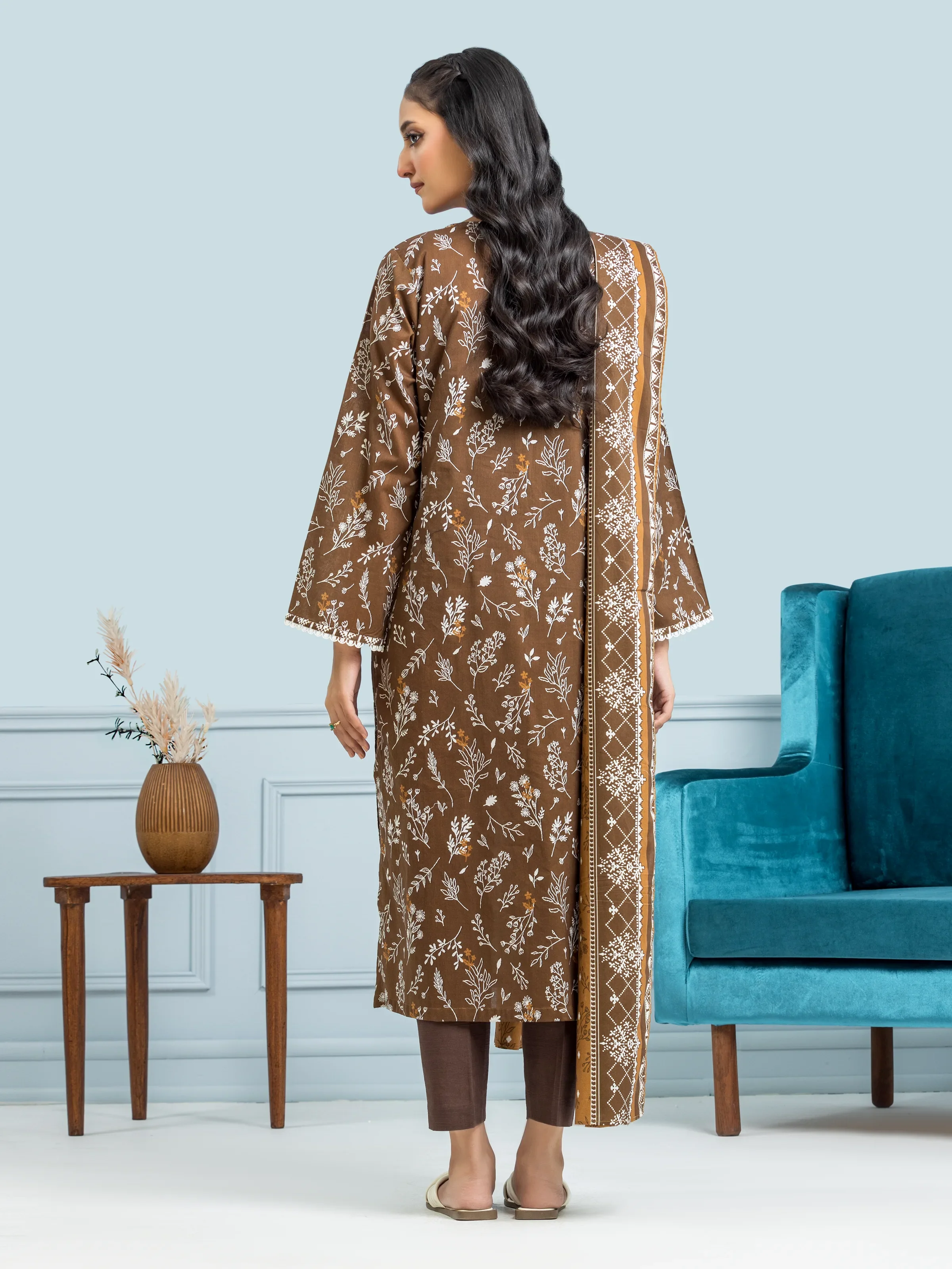 Unstitched Printed Khaddar Suit - EWU24A3-29651-3P - Image 2