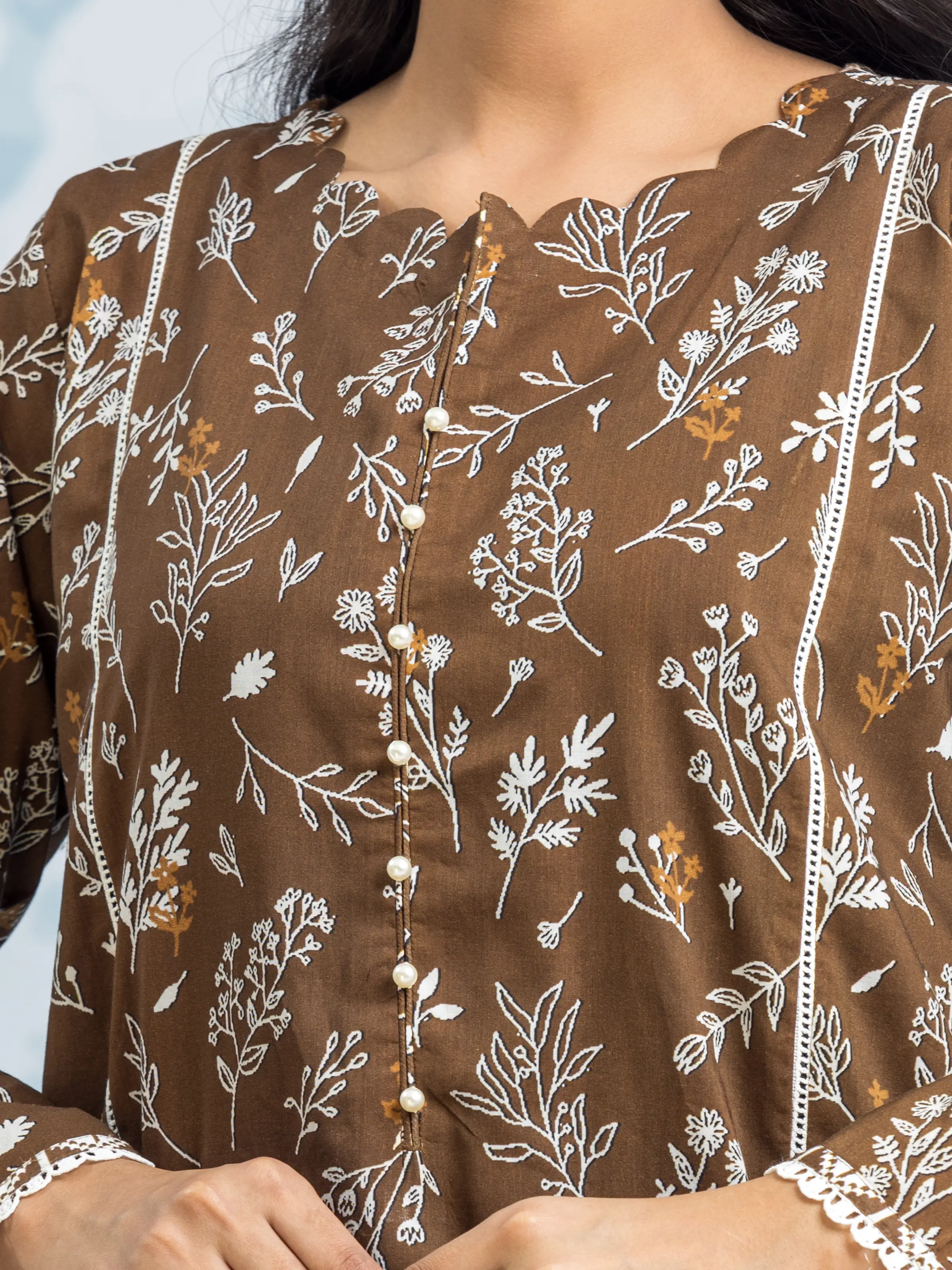 Unstitched Printed Khaddar Suit - EWU24A3-29651-3P - Image 3