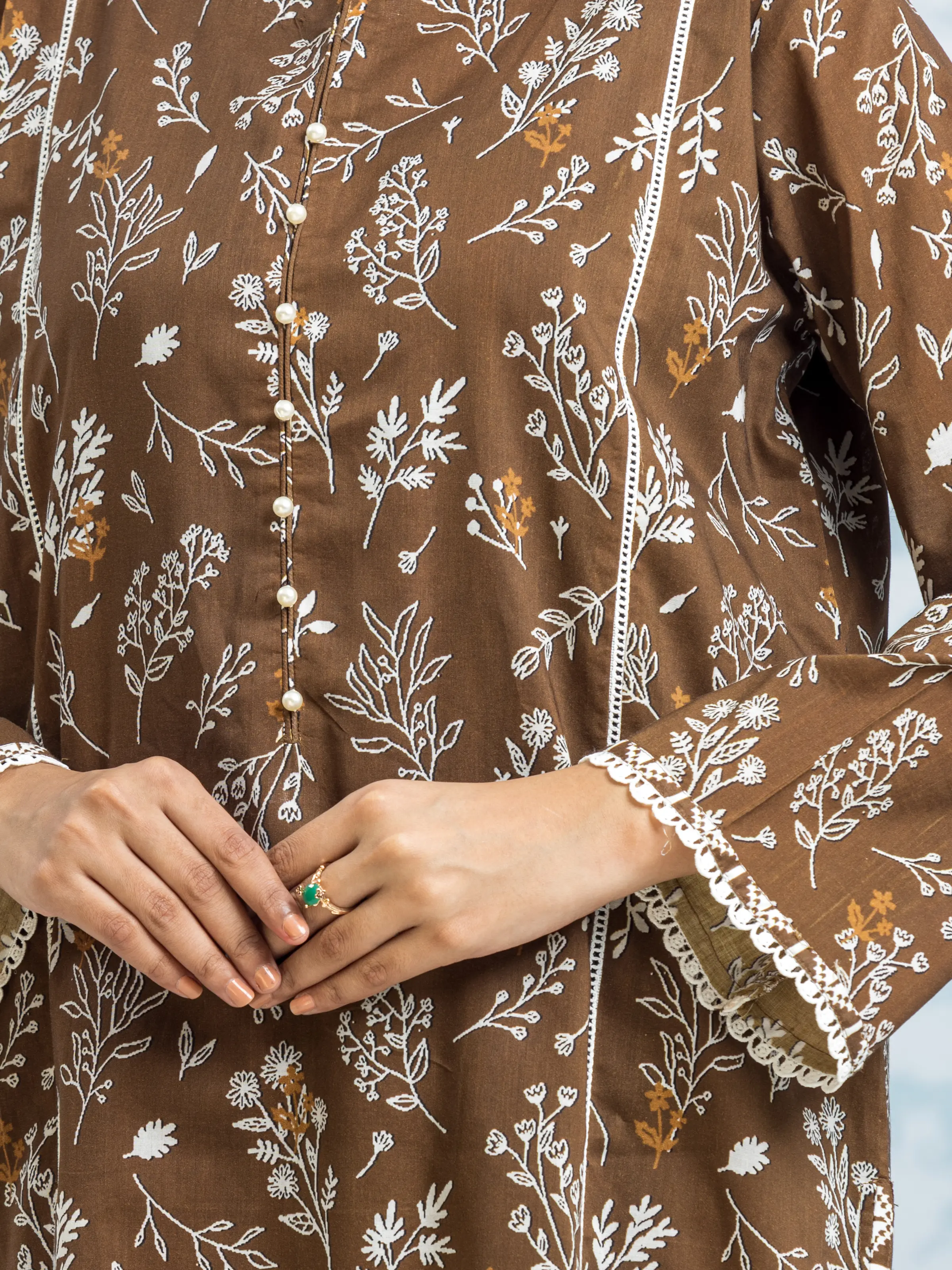 Unstitched Printed Khaddar Suit - EWU24A3-29651-3P - Image 4