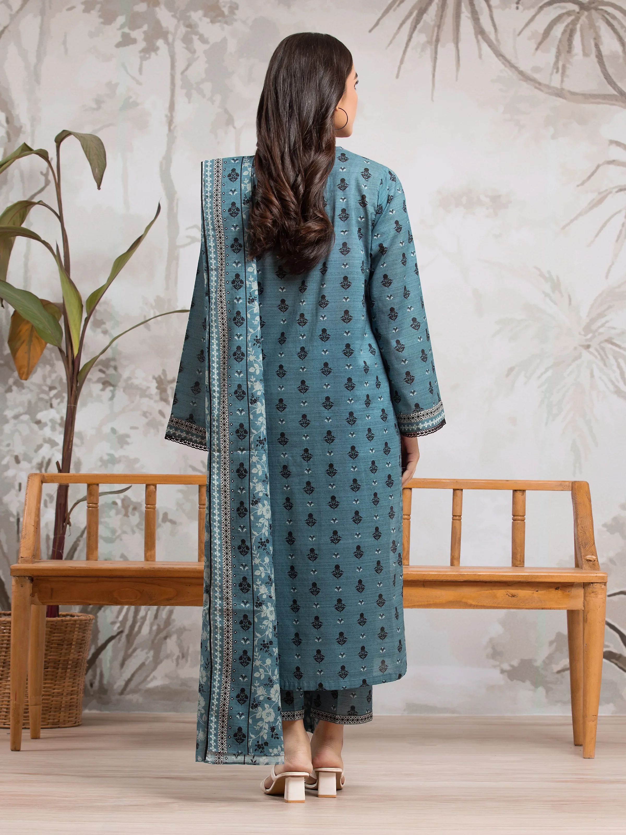 Unstitched Printed Khaddar Suit - EWU24A3-29803-3P - Image 2