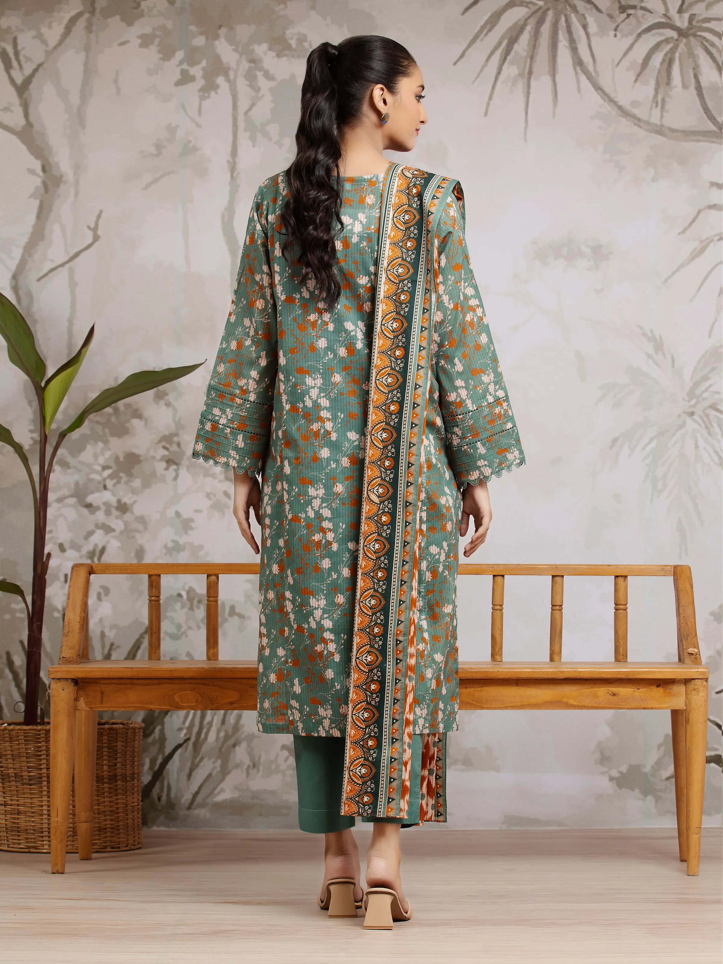 Unstitched Printed Khaddar Suit - EWU24A3-29805-3P - Image 2