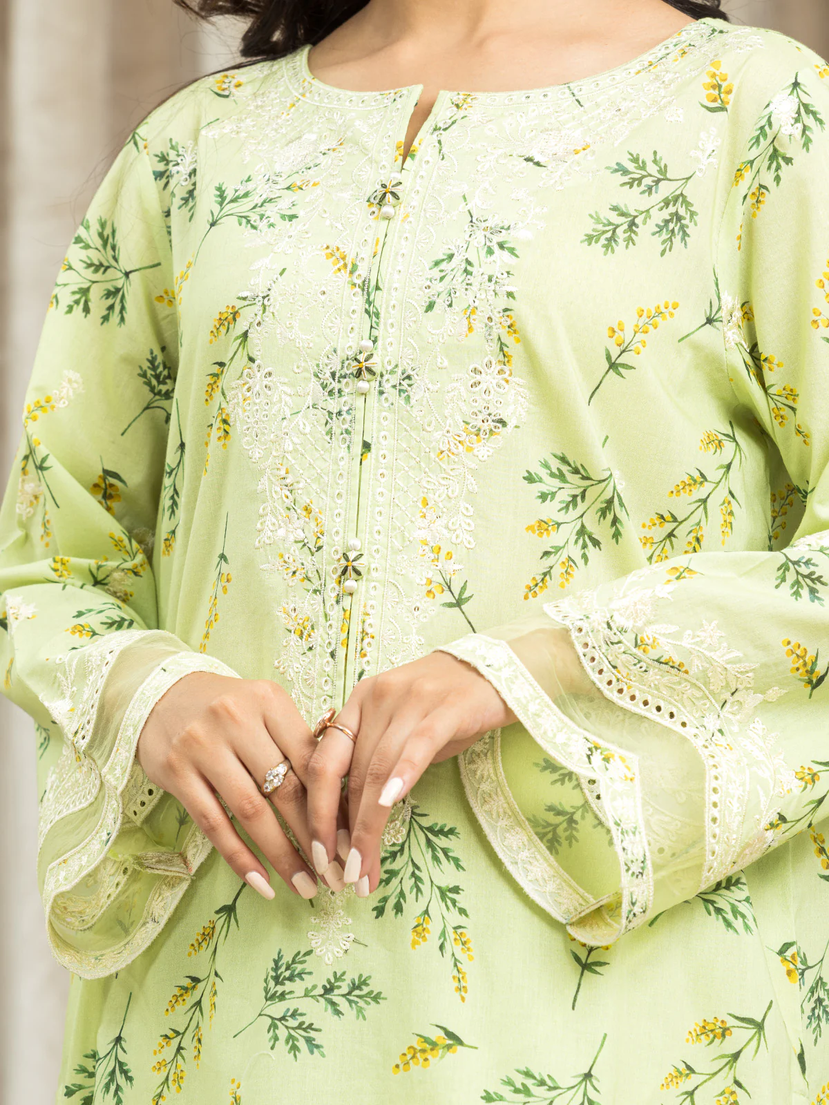 Unstitched Embroidered Lawn Suit - EWU24V1-28600-3P - Image 3
