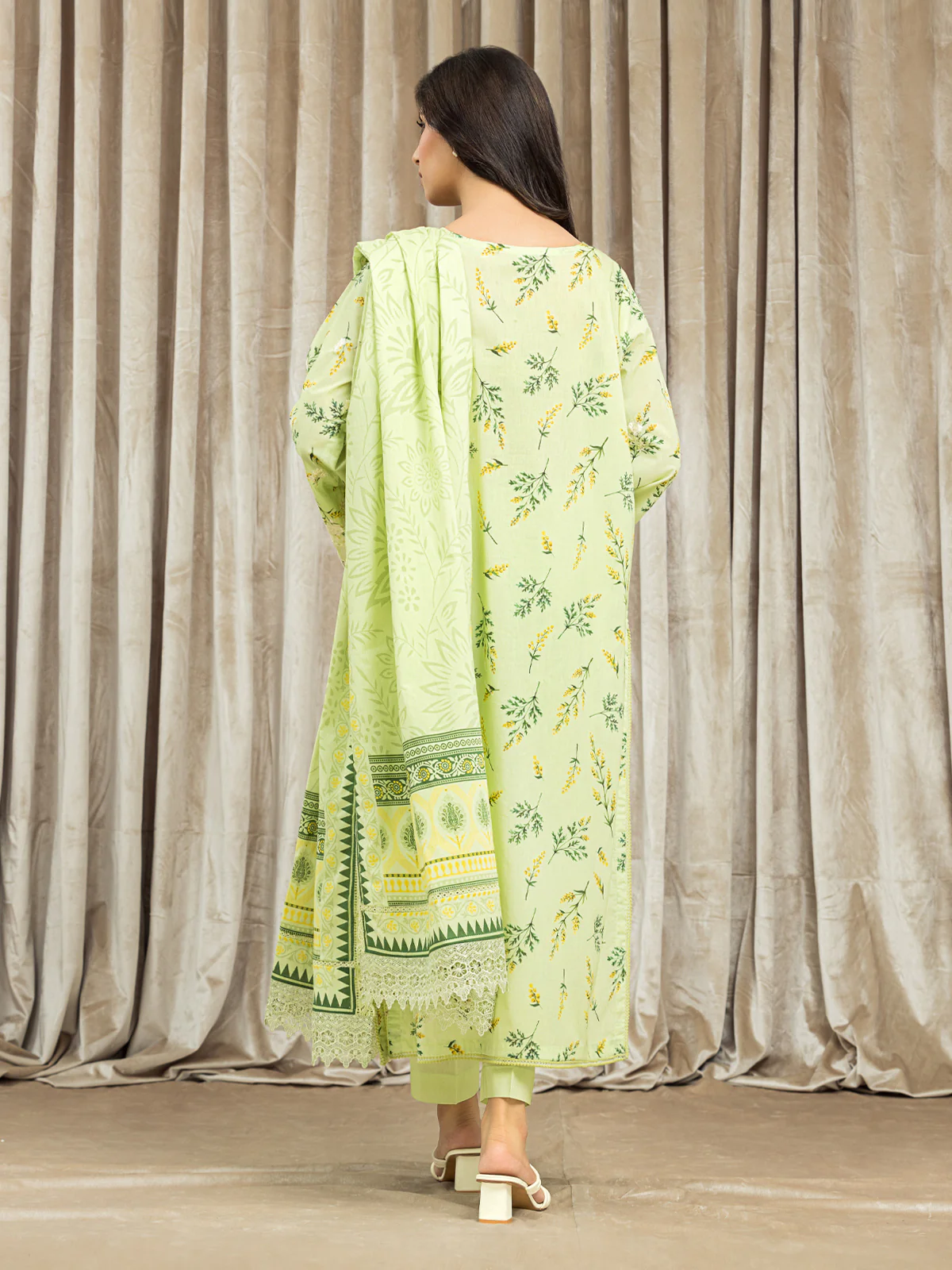 Unstitched Embroidered Lawn Suit - EWU24V1-28600-3P - Image 4