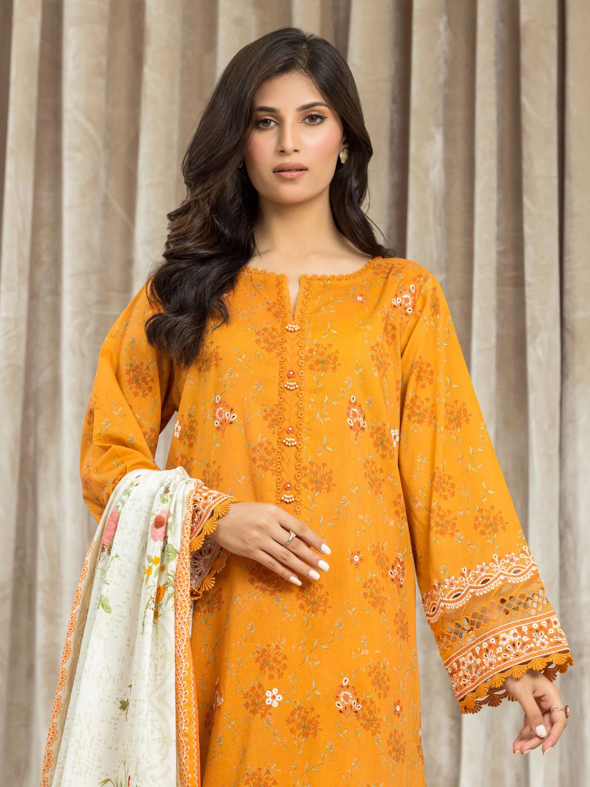 Unstitched Embroidered Lawn Suit - EWU24V1-30036-3P - Image 2