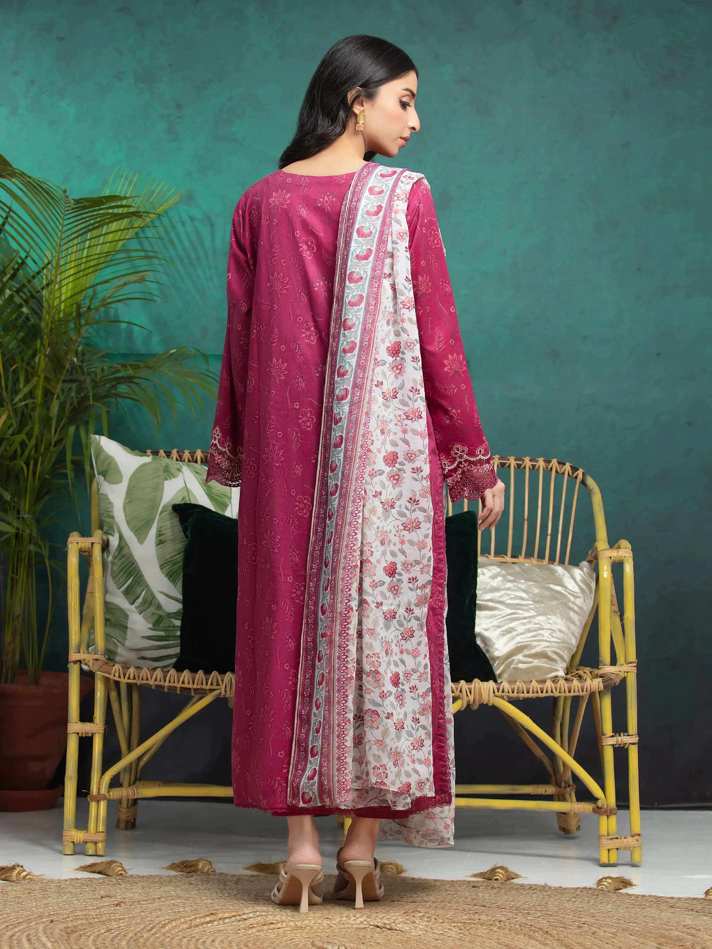 Unstitched Embroidered Khaddar Shirt Trouser - EWU24V11-30187ST - Image 2
