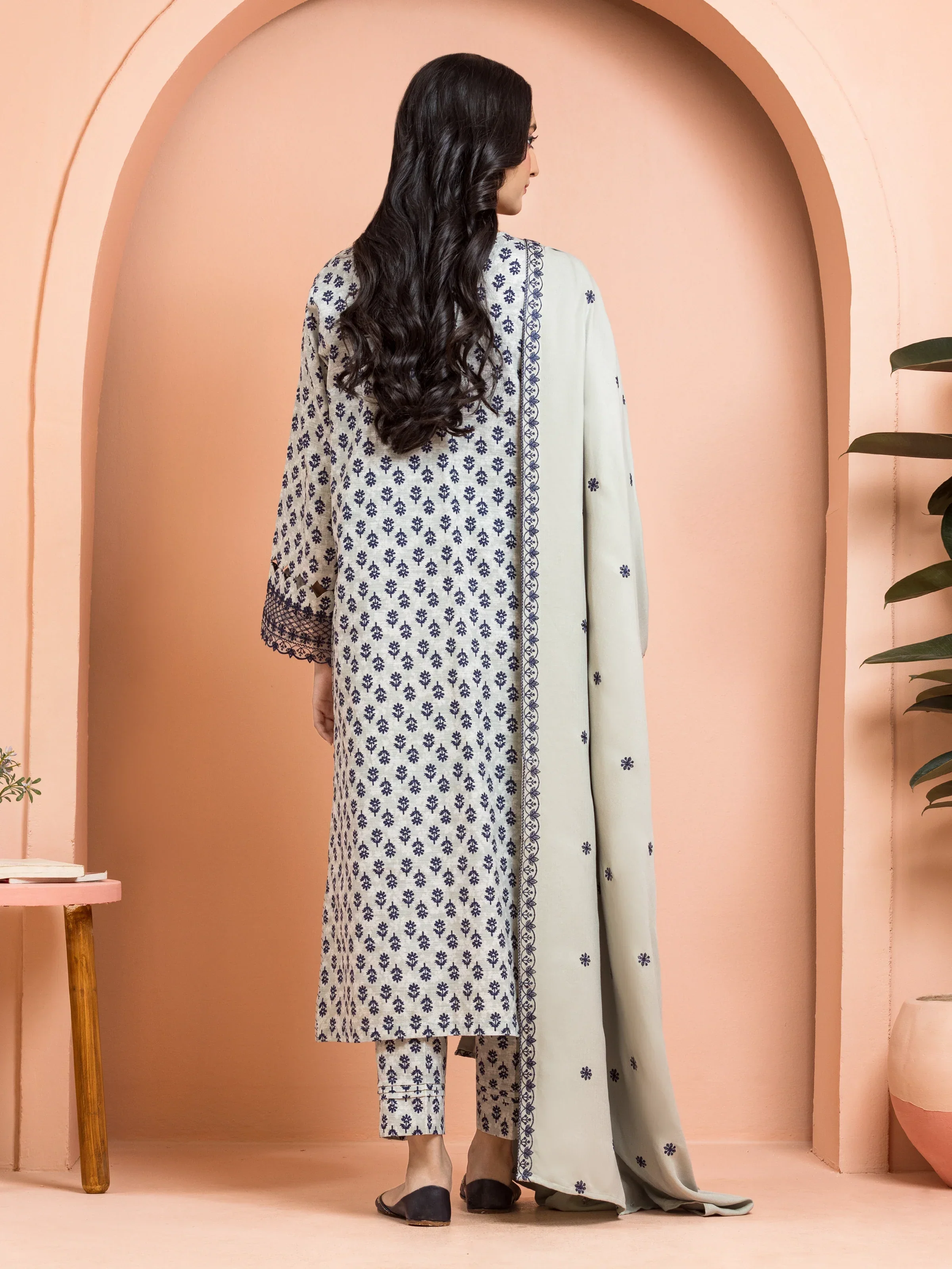 Unstitched Embroidered Marina Twill Shirt Trouser - EWU24V14-30186ST - Image 2