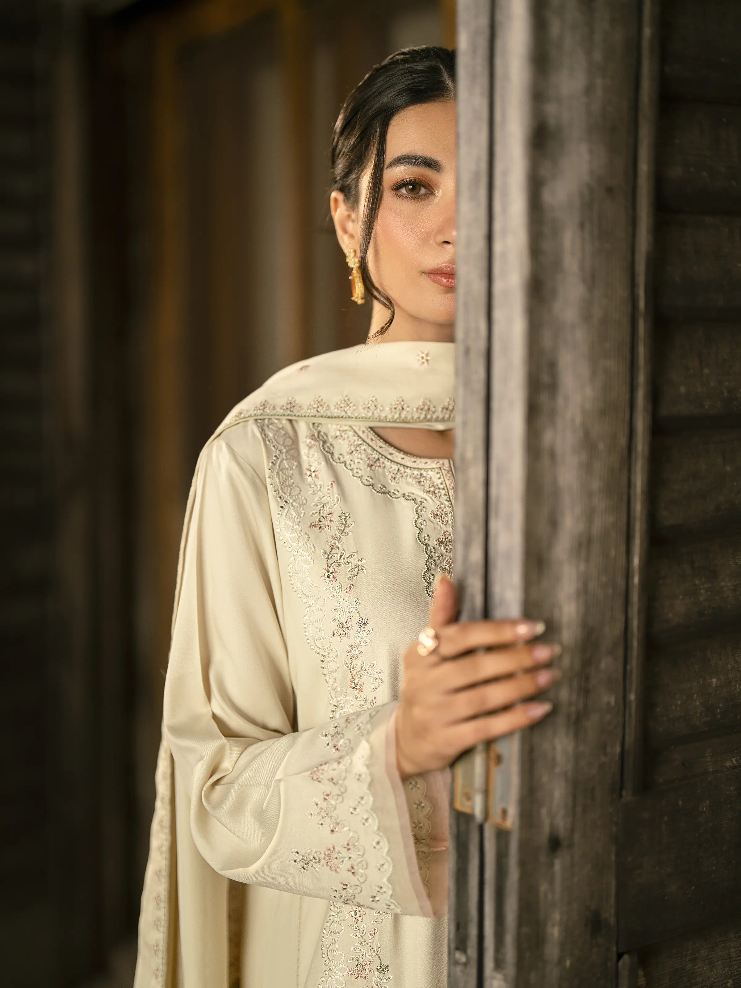 Unstitched Embroidered Marina Twill Shirt Trouser - EWU24V14-30203ST - Image 8