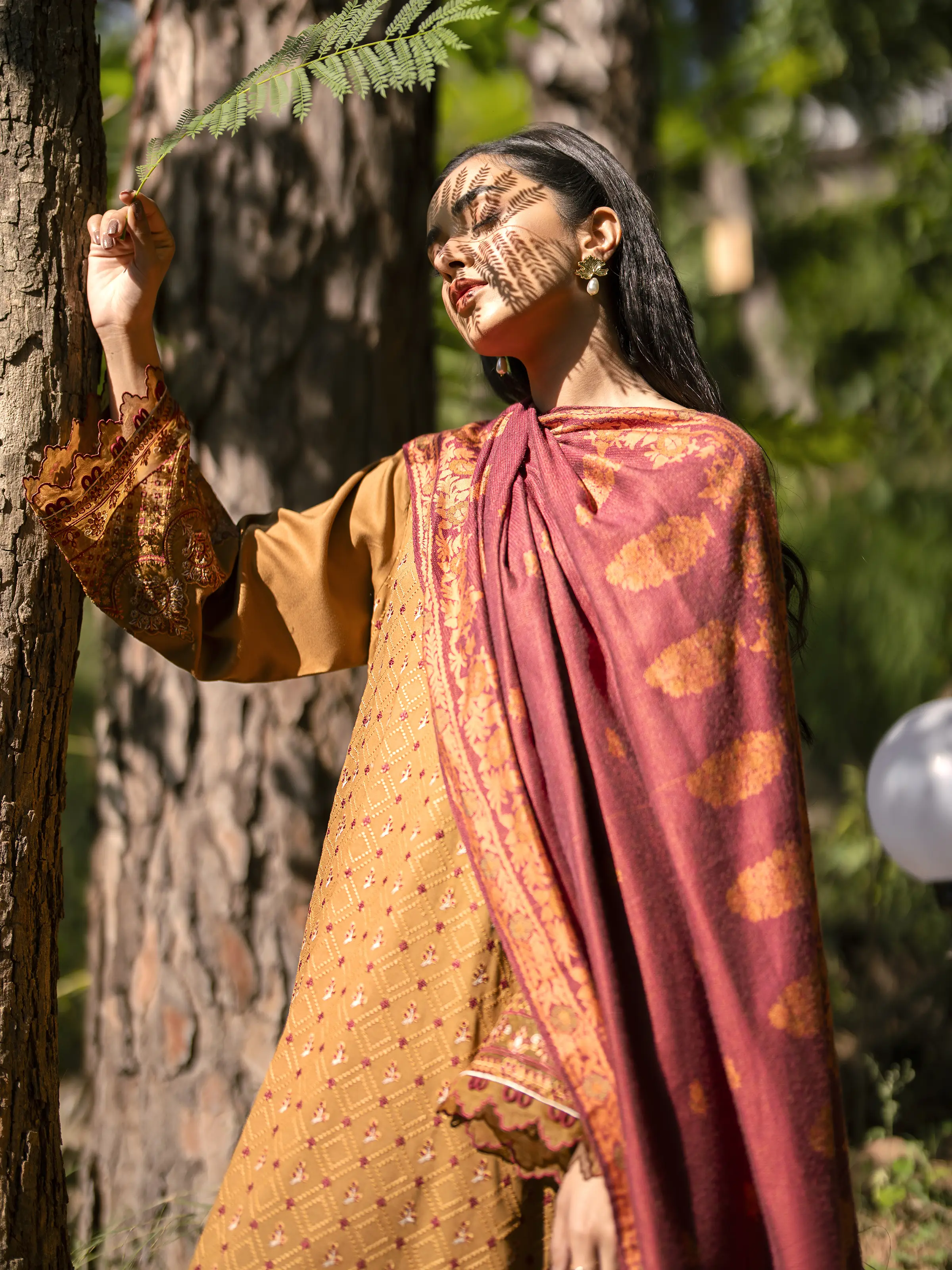 Unstitched Embroidered Marina Twill Shirt Dupatta - EWU24V14-30212SD - Image 4