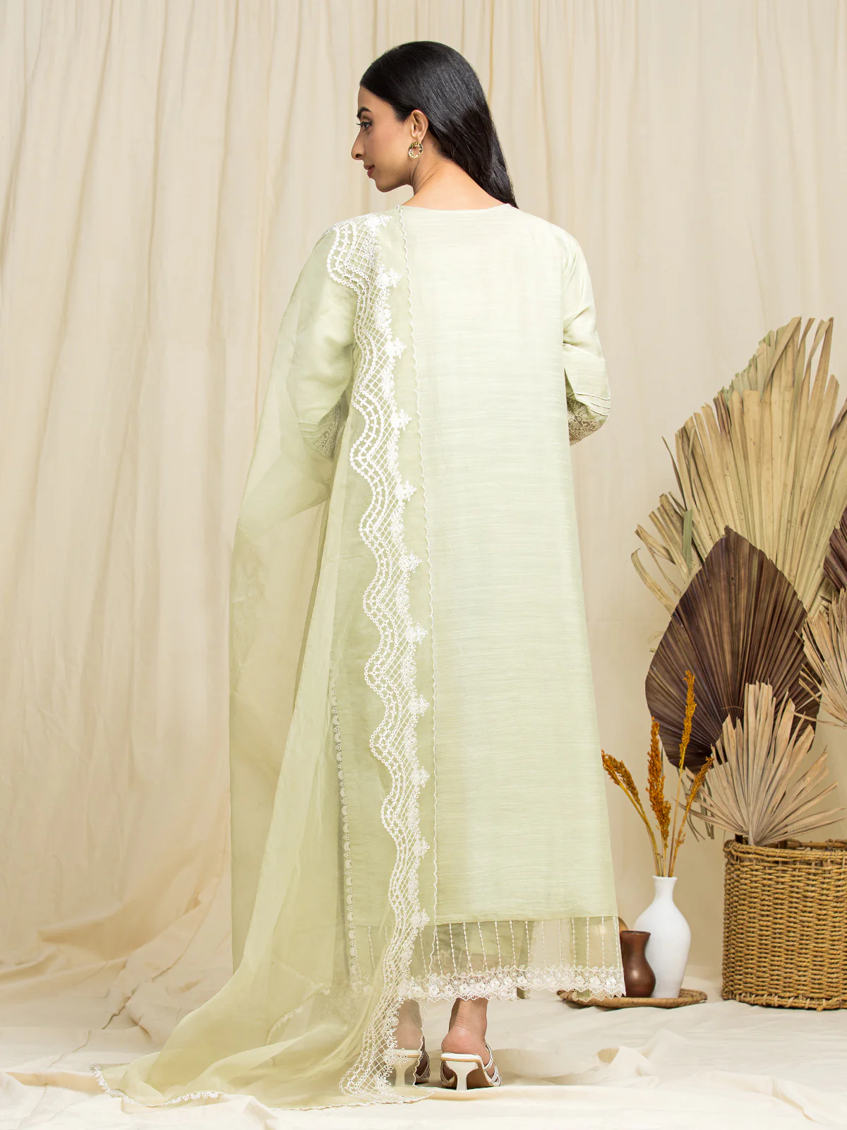 Unstitched Embroidered Raw Silk Suit - EWU24V16-30003-3P - Image 2
