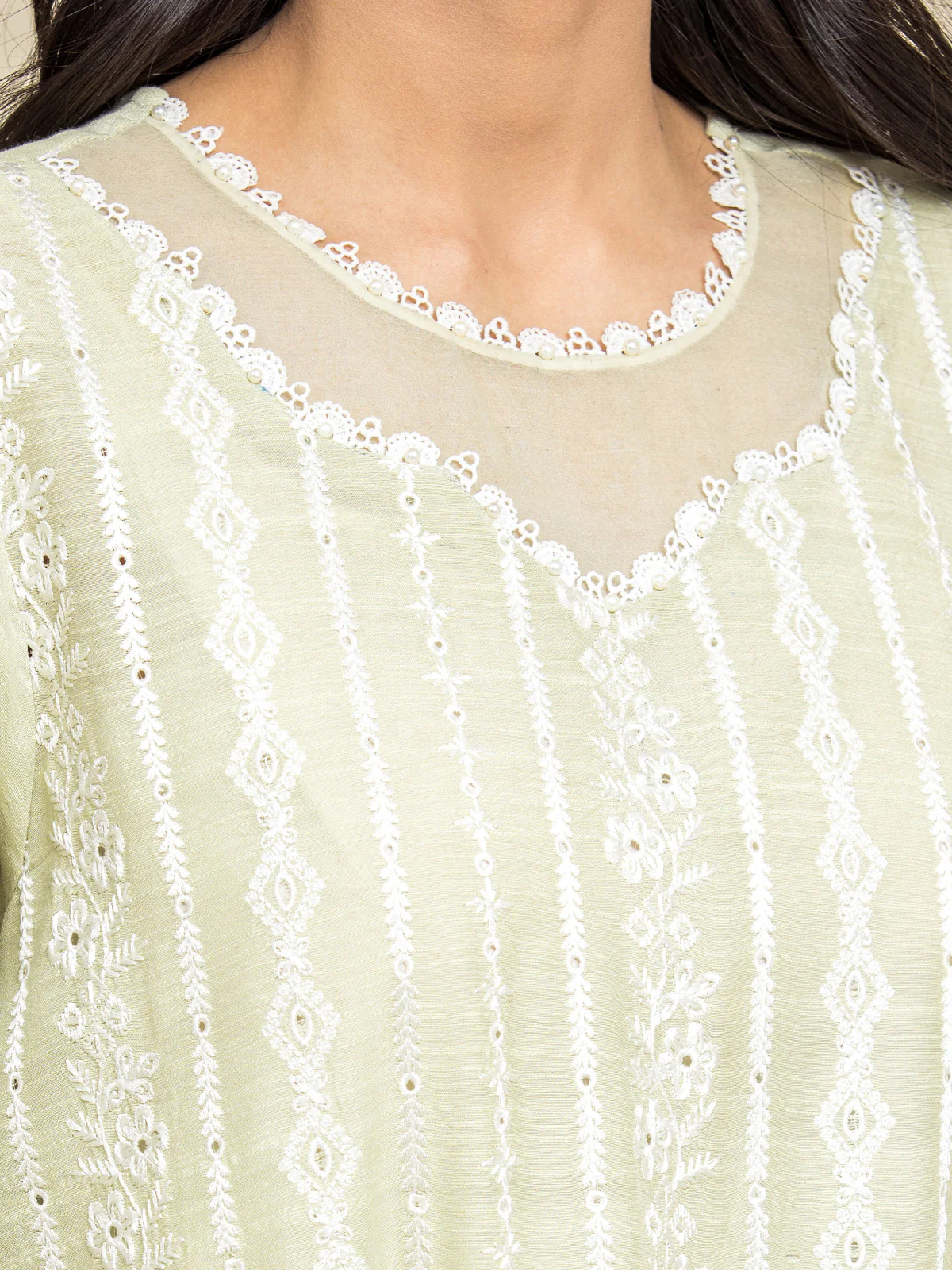 Unstitched Embroidered Raw Silk Suit - EWU24V16-30003-3P - Image 3