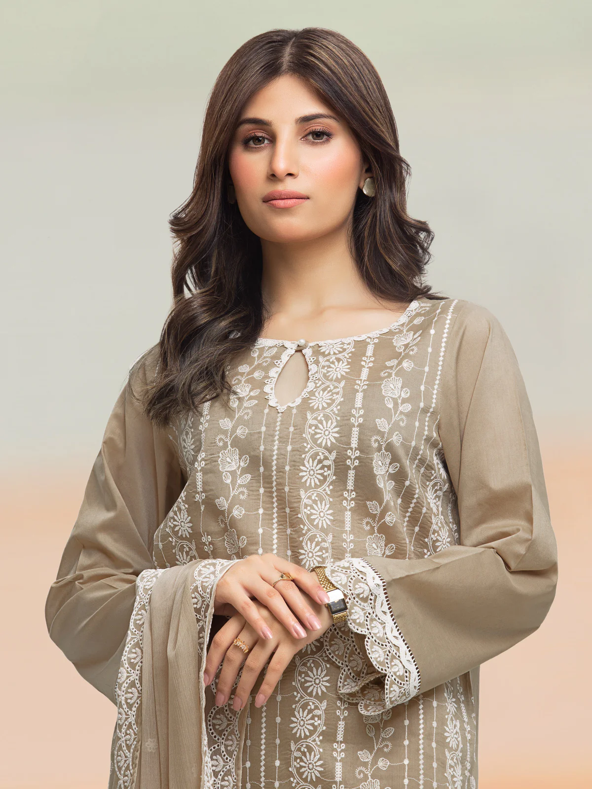 Unstitched Embroidered Cambric Suit - EWU24V2-28642-3P - Image 2