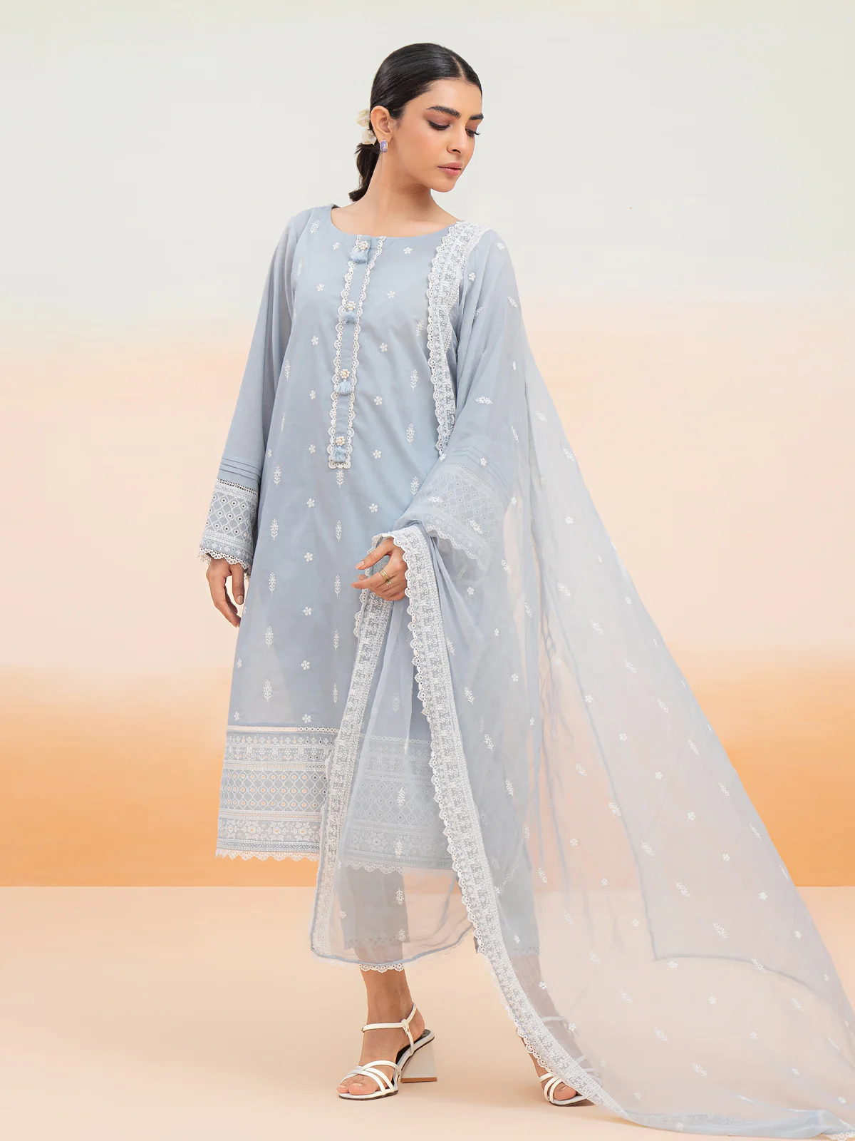 Unstitched Embroidered Cambric Suit - EWU24V2-28643-3P - Image 3