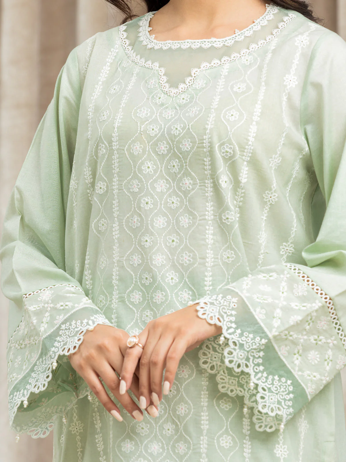 Unstitched Embroidered Cambric Suit - EWU24V2-30056-3P - Image 2