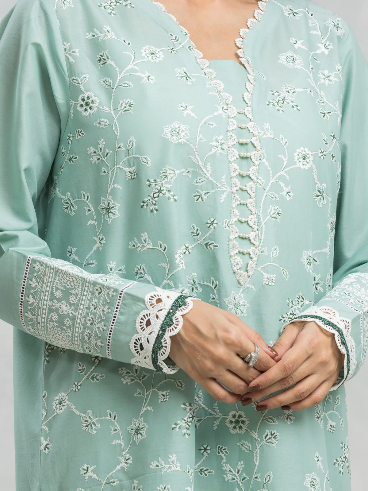 Unstitched Embroidered Cambric Suit - EWU24V2-30153-3P - Image 3
