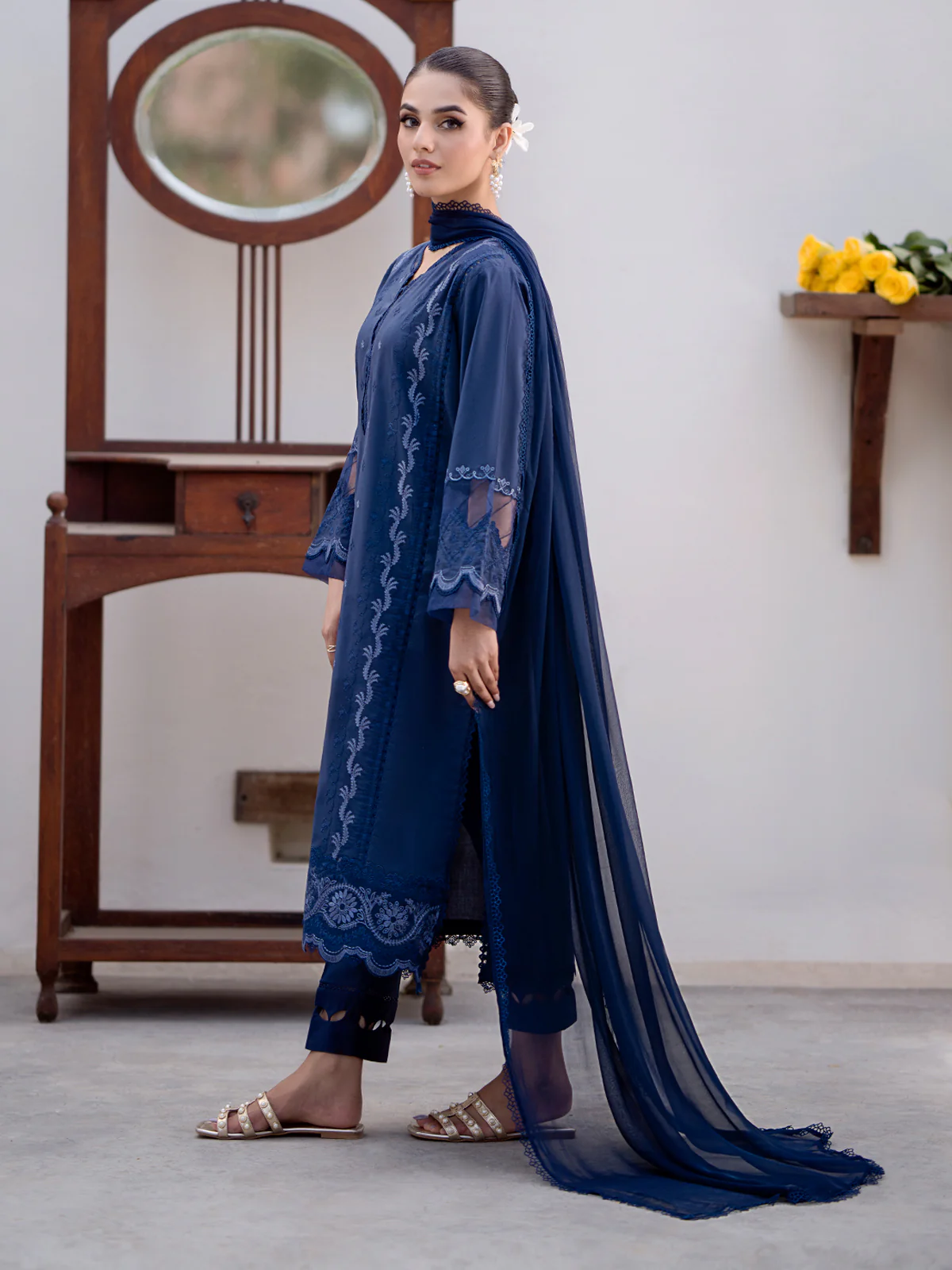 Unstitched Embroidered Cambric Suit - EWU24V2-30154-3P - Image 6