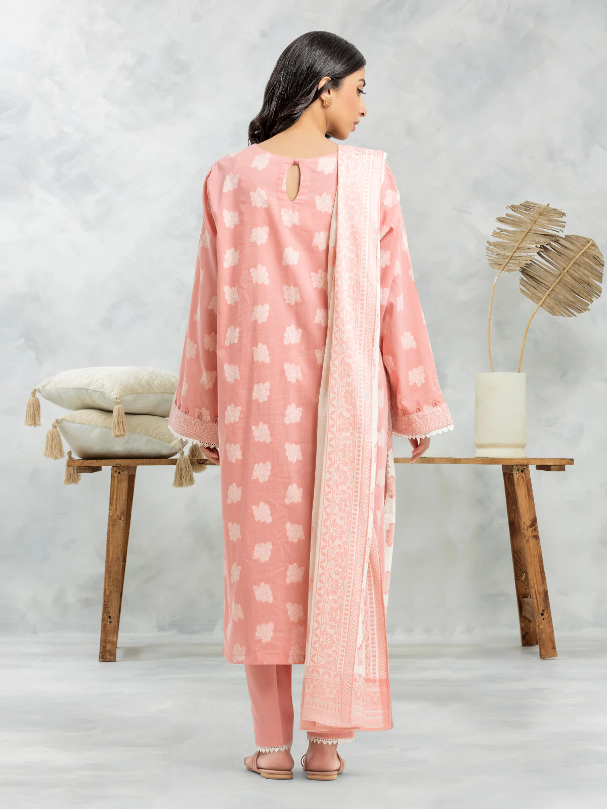 Unstitched Embroidered Jacquard Suit - EWU24V3-30049-3P - Image 2