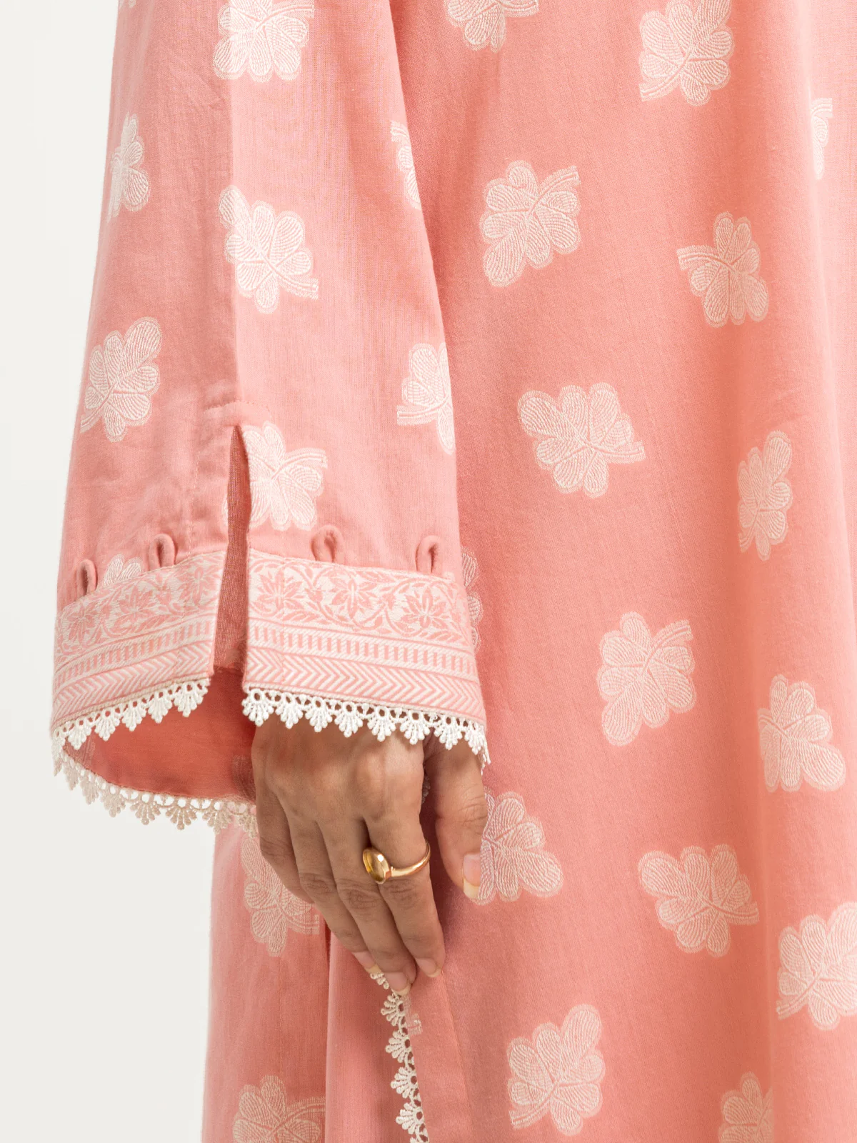 Unstitched Embroidered Jacquard Suit - EWU24V3-30049-3P - Image 4