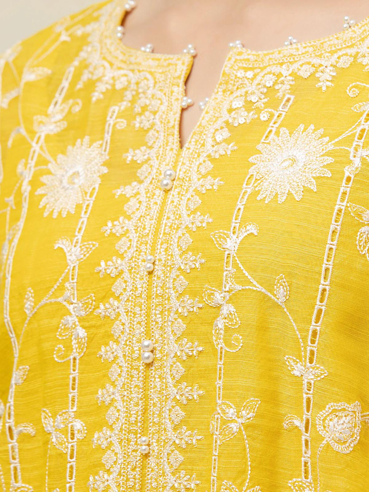 Unstitched Embroidered Chanderi Suit - EWU24V6-26658-3P - Image 4