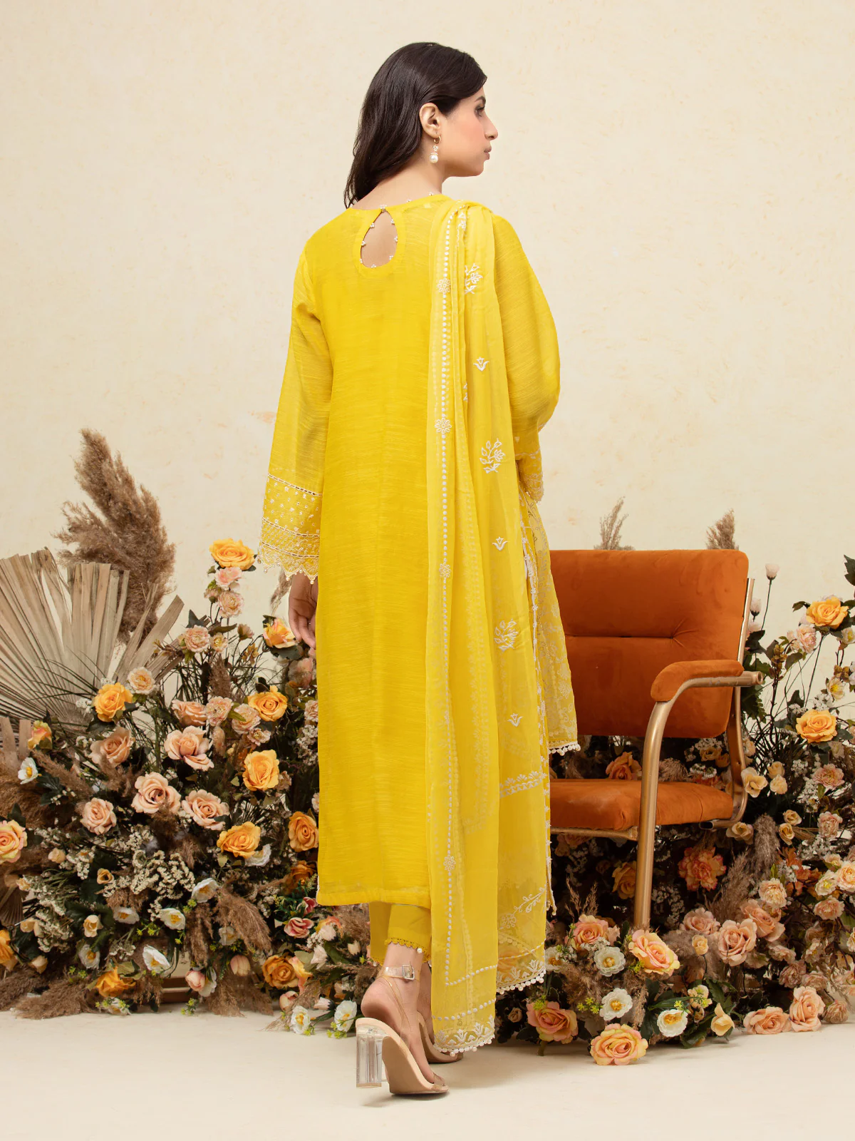 Unstitched Embroidered Chanderi Suit - EWU24V6-26658-3P - Image 7