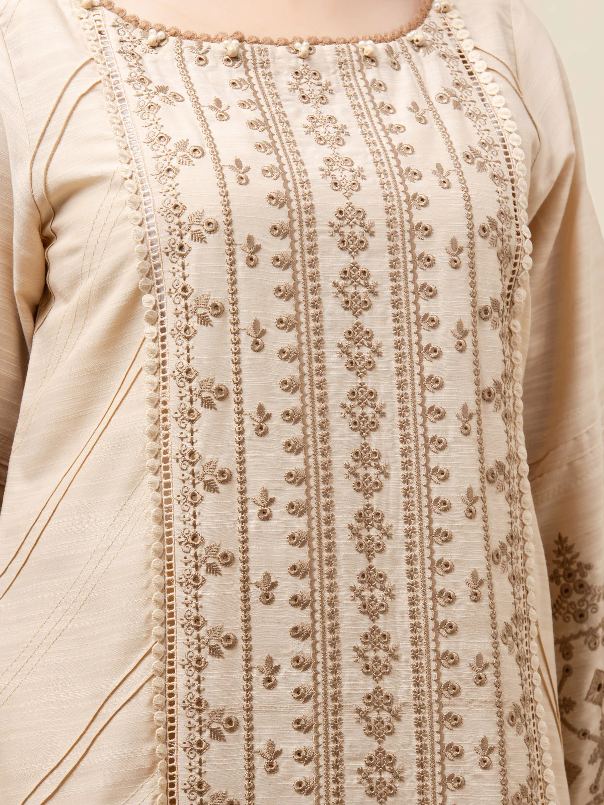 Unstitched Embroidered Chanderi Suit - EWU24V6-26673-3P - Image 5