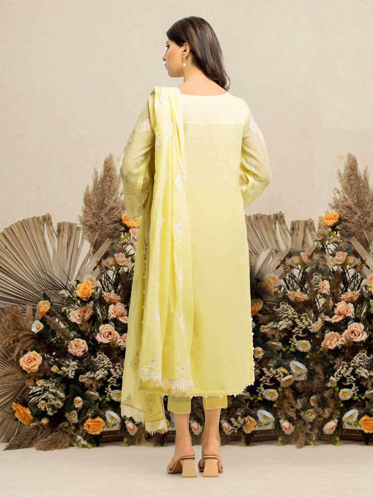 Unstitched Embroidered Chanderi Suit - EWU24V6-28736-3P - Image 3
