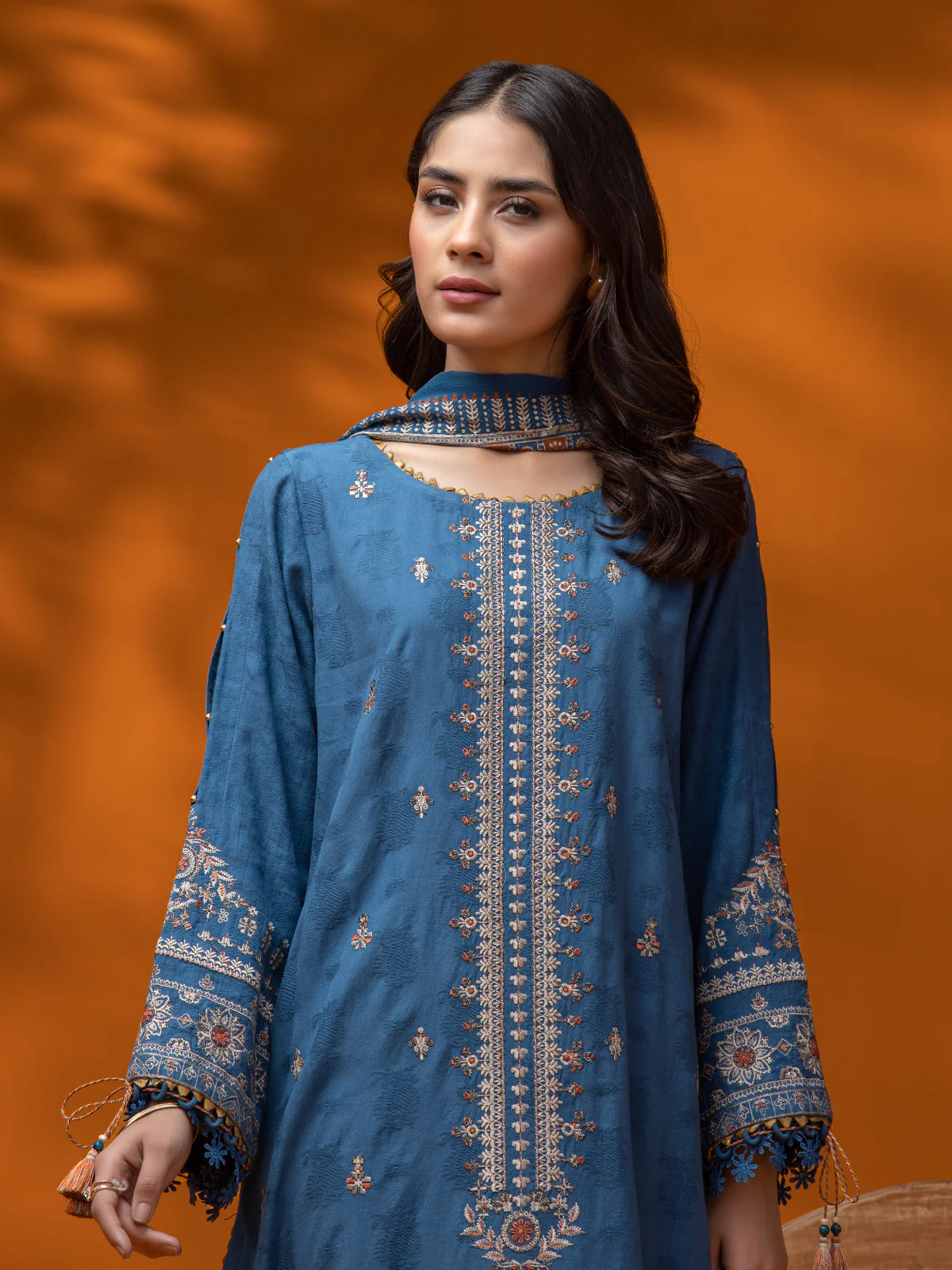 Unstitched Embroidered Dobby Suit - EWU24V7-26742-3P - Image 3