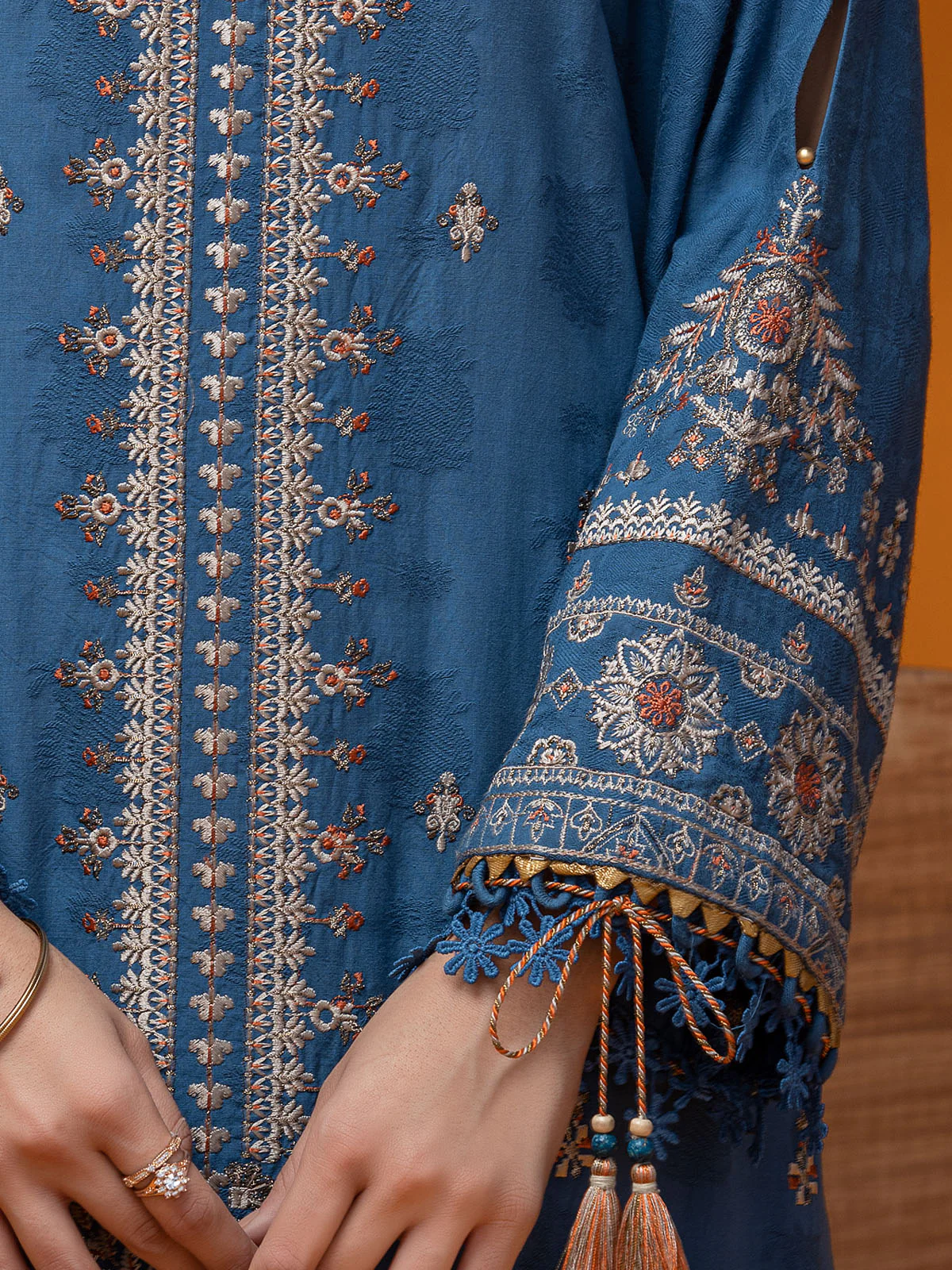 Unstitched Embroidered Dobby Suit - EWU24V7-26742-3P - Image 5