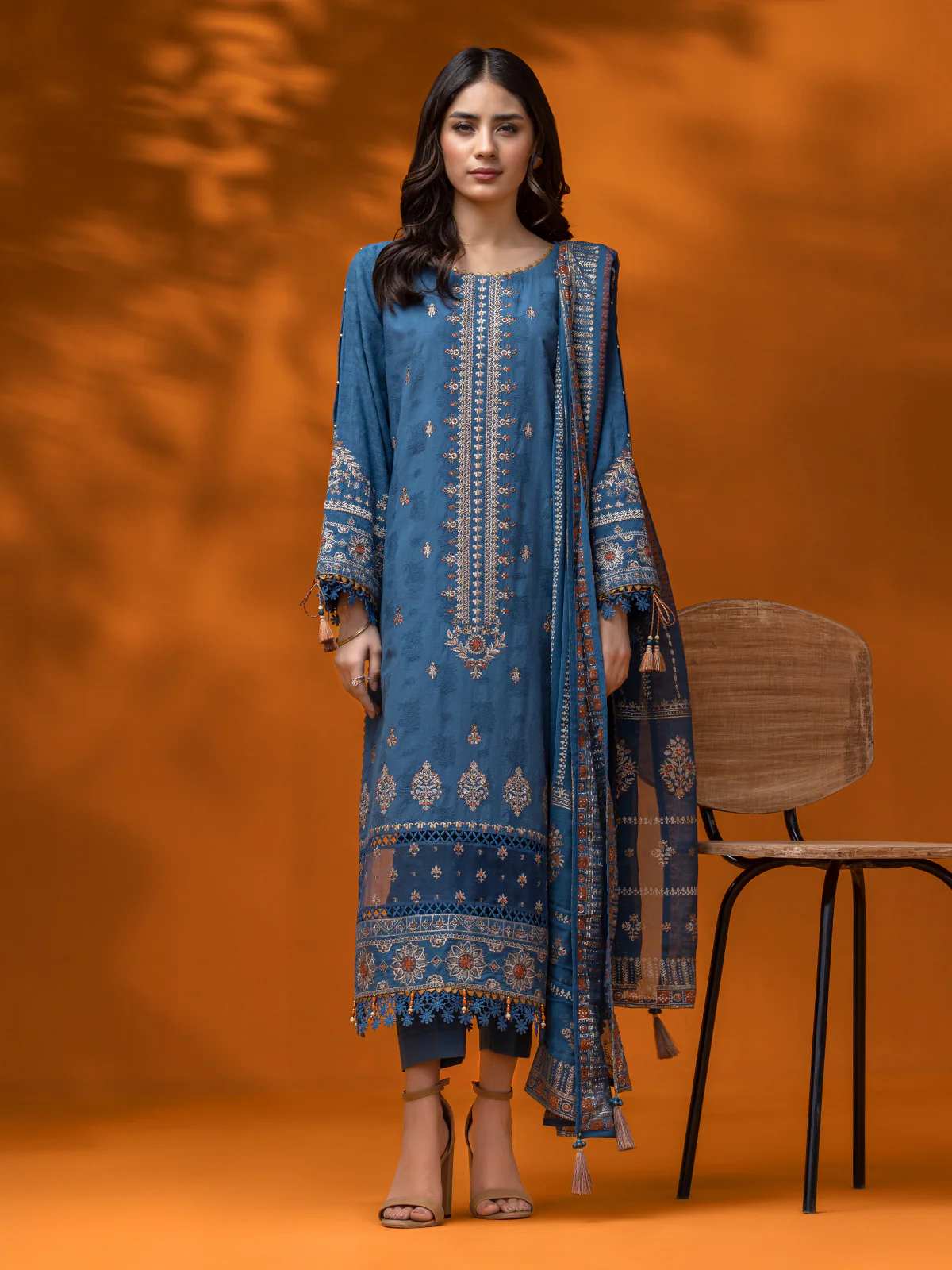 Unstitched Embroidered Dobby Suit - EWU24V7-26742-3P - Image 6