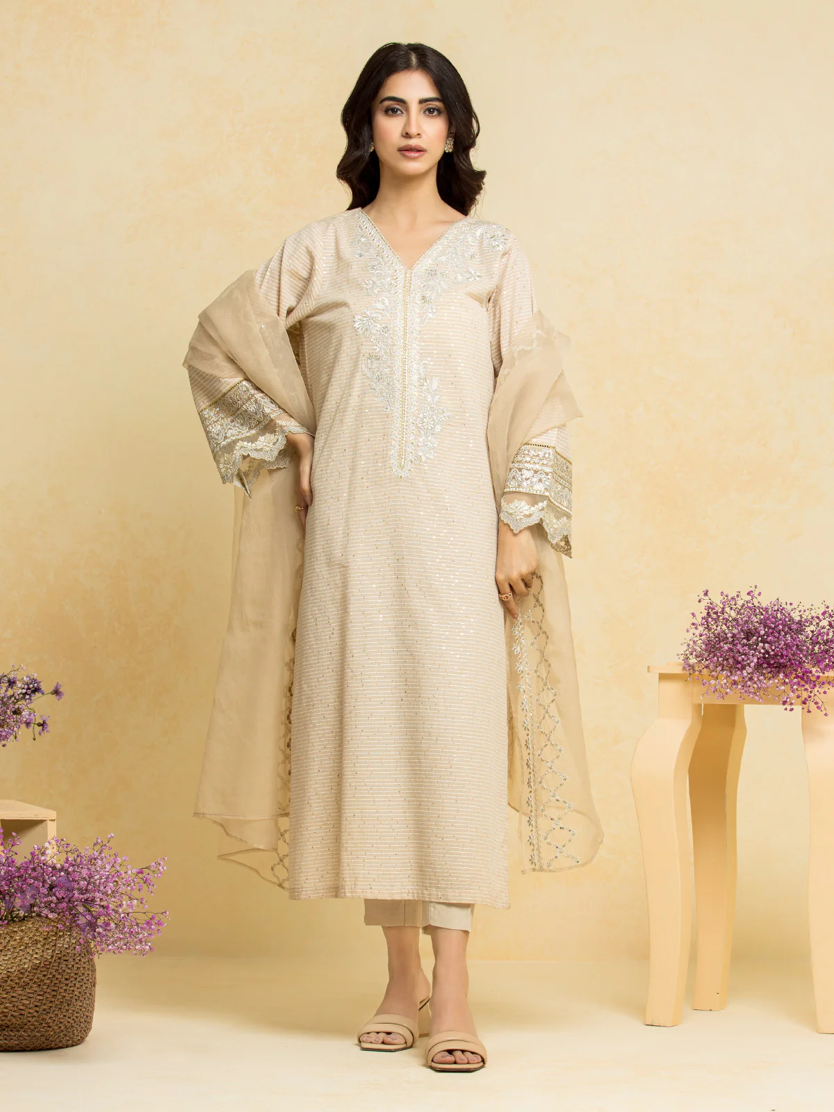 Unstitched Embroidered Dobby Suit - EWU24V7-28771-3P - Image 2