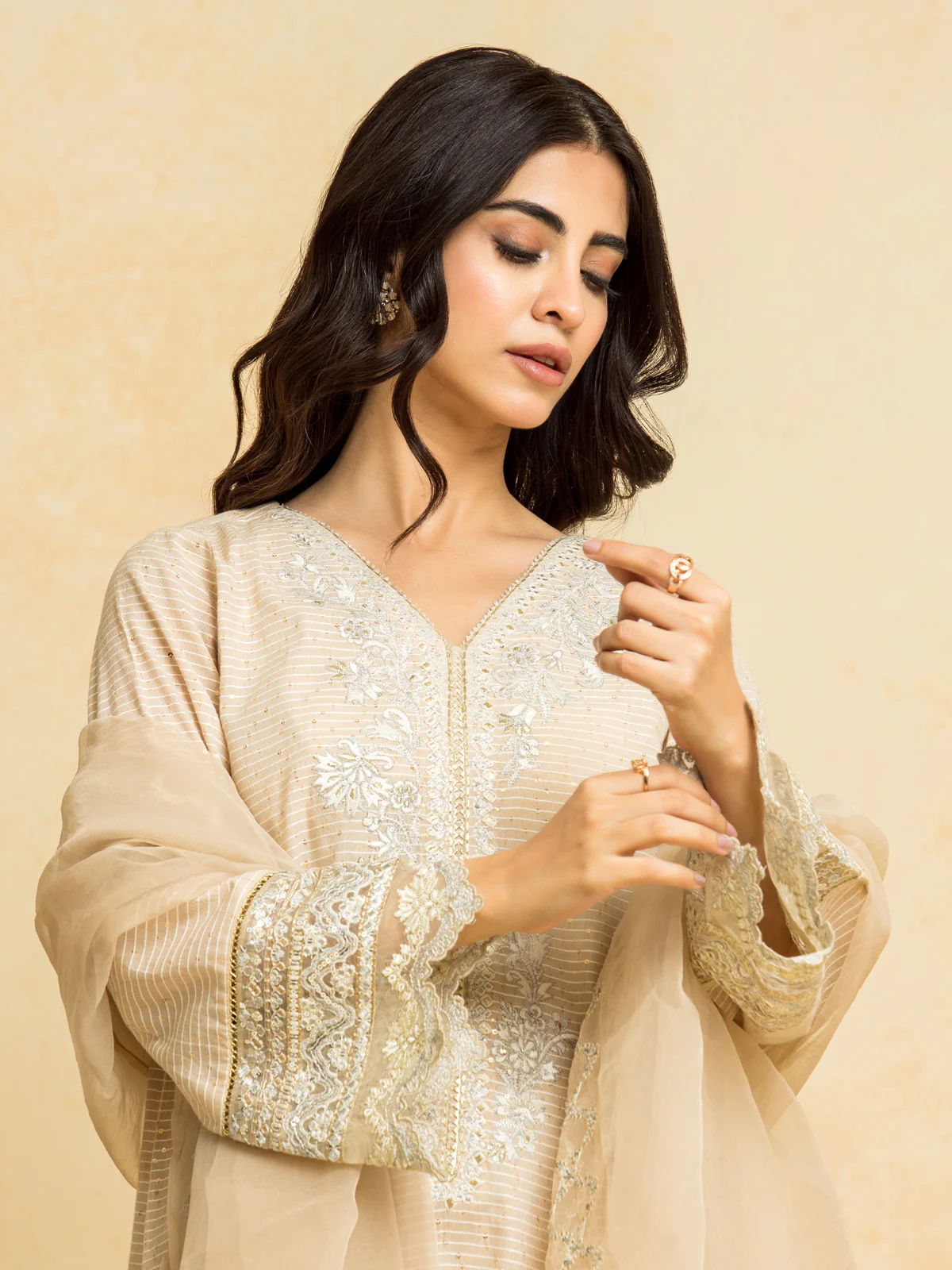 Unstitched Embroidered Dobby Suit - EWU24V7-28771-3P - Image 4