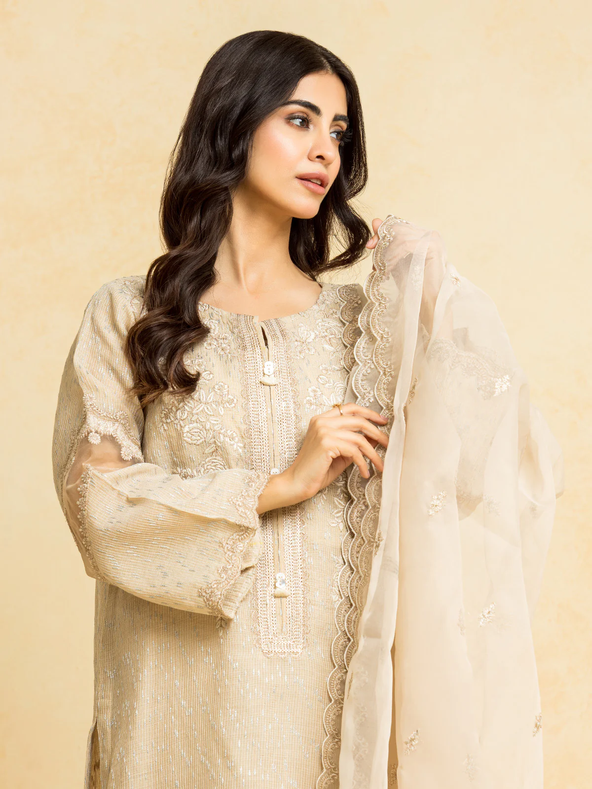 Unstitched Embroidered Dobby Suit - EWU24V7-28772-3P - Image 2