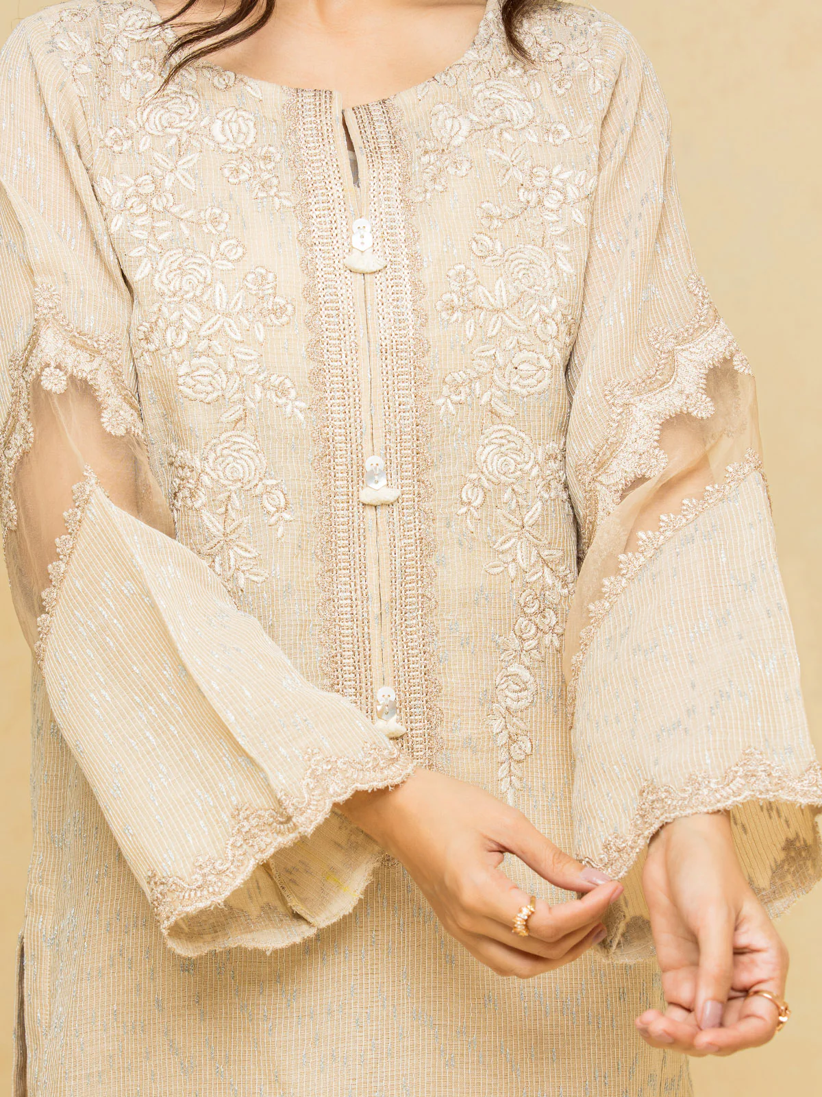 Unstitched Embroidered Dobby Suit - EWU24V7-28772-3P - Image 4