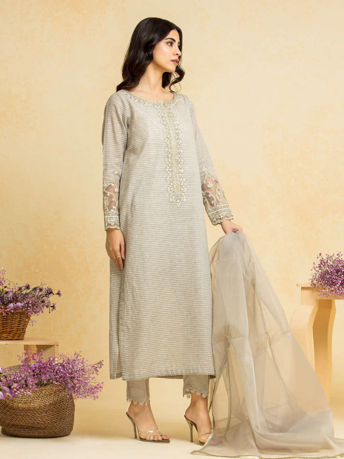 Unstitched Embroidered Dobby Suit - EWU24V7-28773-3P - Image 2