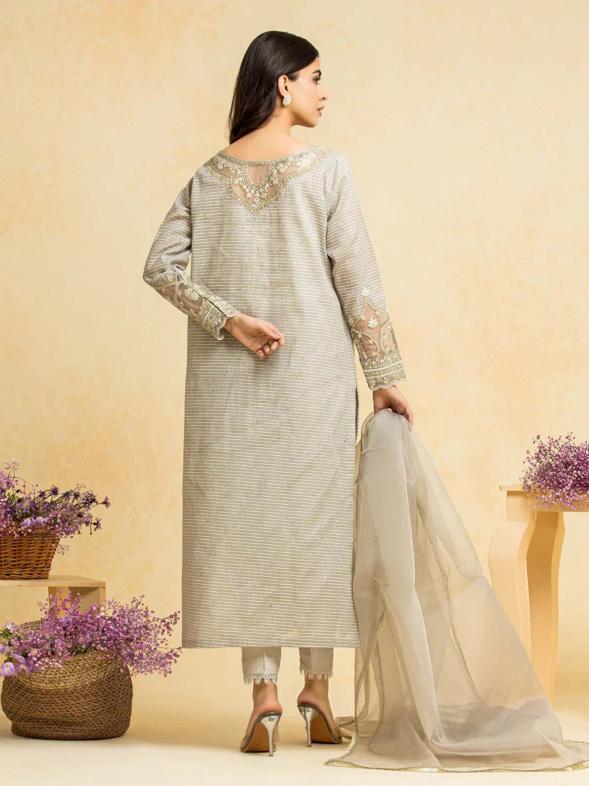 Unstitched Embroidered Dobby Suit - EWU24V7-28773-3P - Image 3