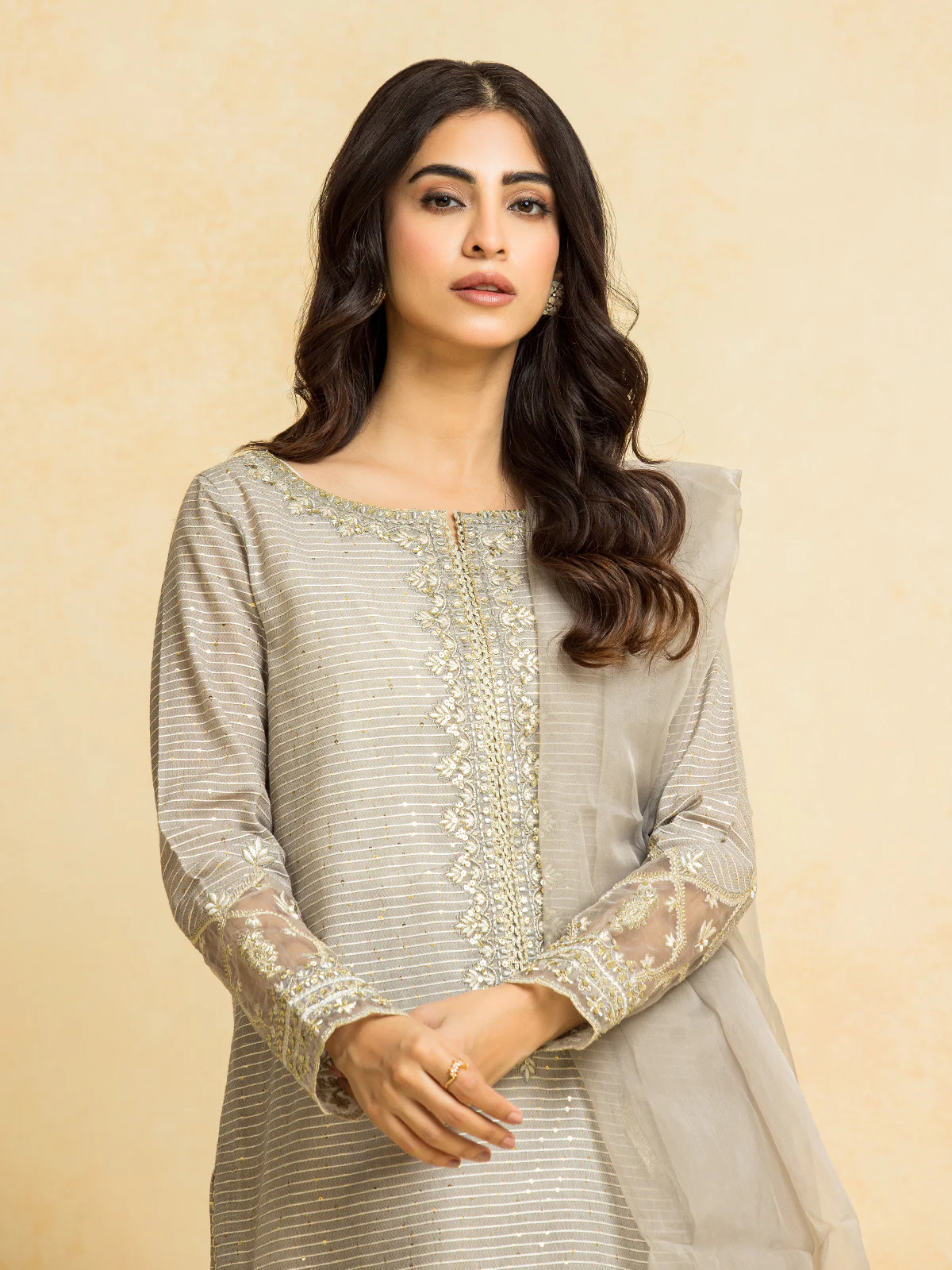 Unstitched Embroidered Dobby Suit - EWU24V7-28773-3P - Image 4