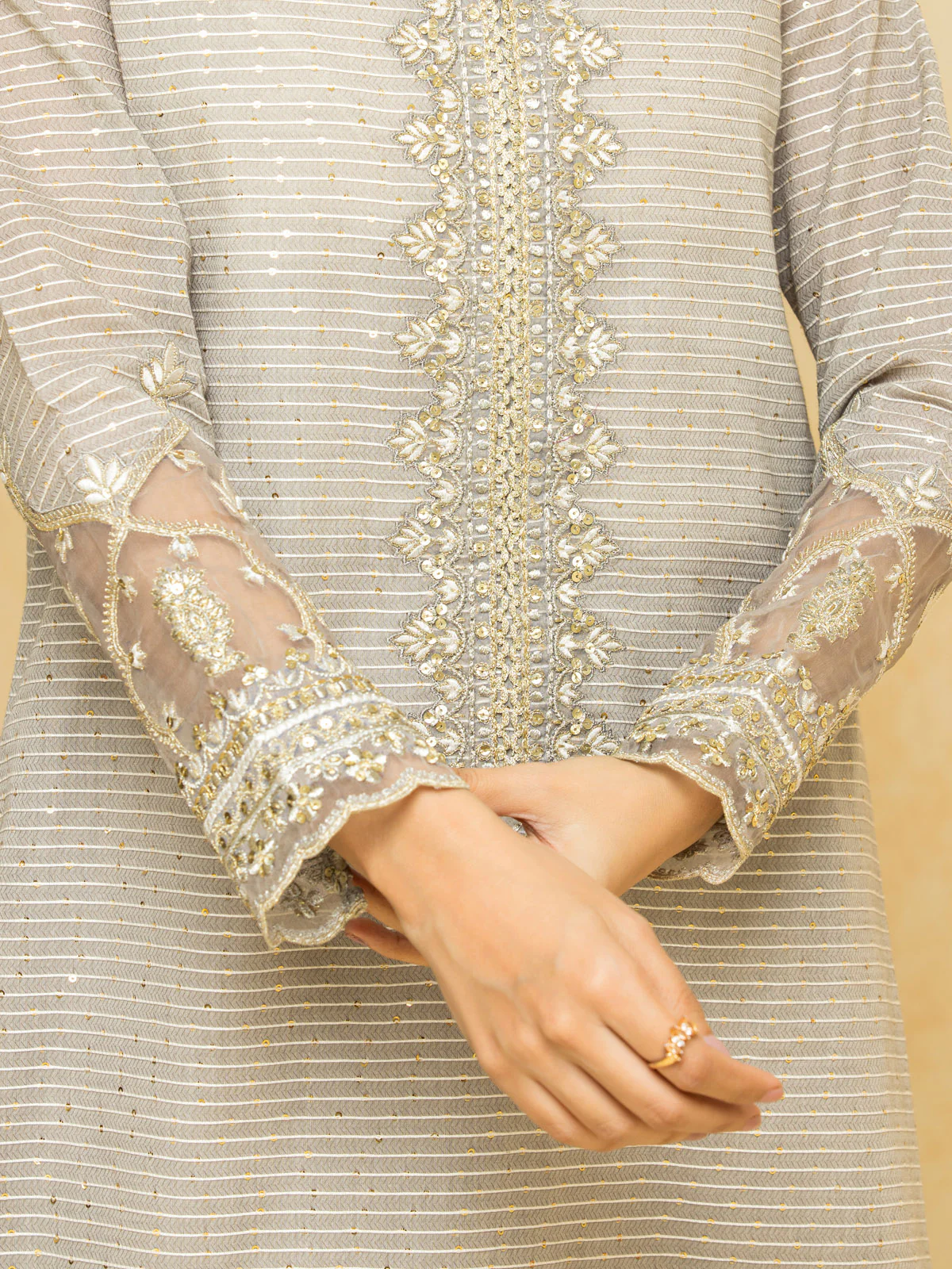 Unstitched Embroidered Dobby Suit - EWU24V7-28773-3P - Image 6