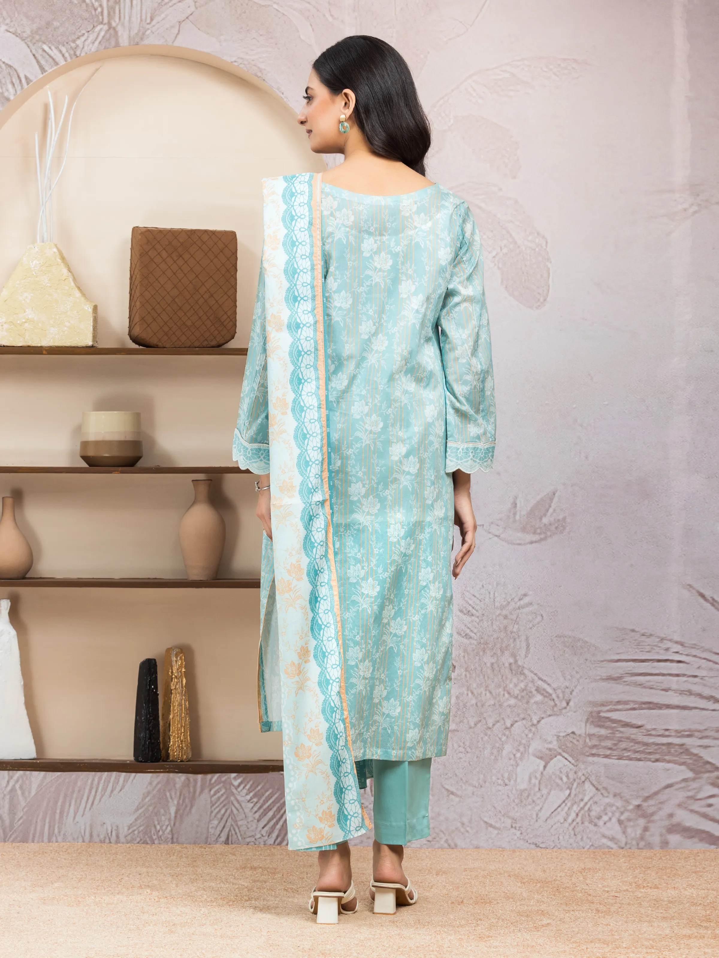 Unstitched Printed Lawn Shirt Dupatta - EWU5A1-35209SD - Image 2