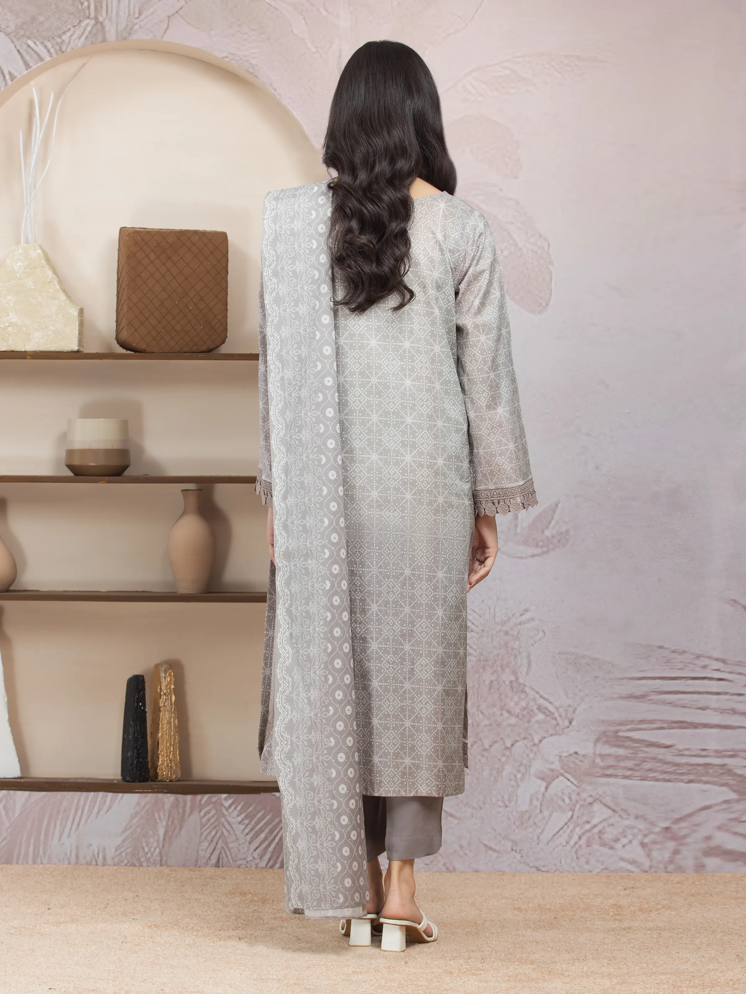 Unstitched Printed Lawn Shirt Dupatta - EWU5A1-35219SD - Image 2