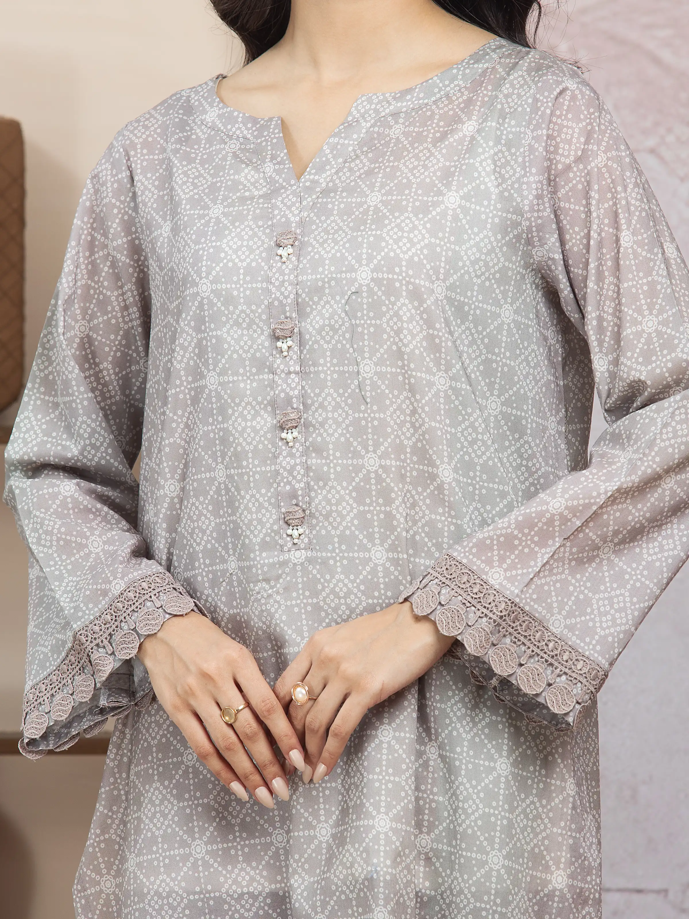 Unstitched Printed Lawn Shirt Dupatta - EWU5A1-35219SD - Image 3