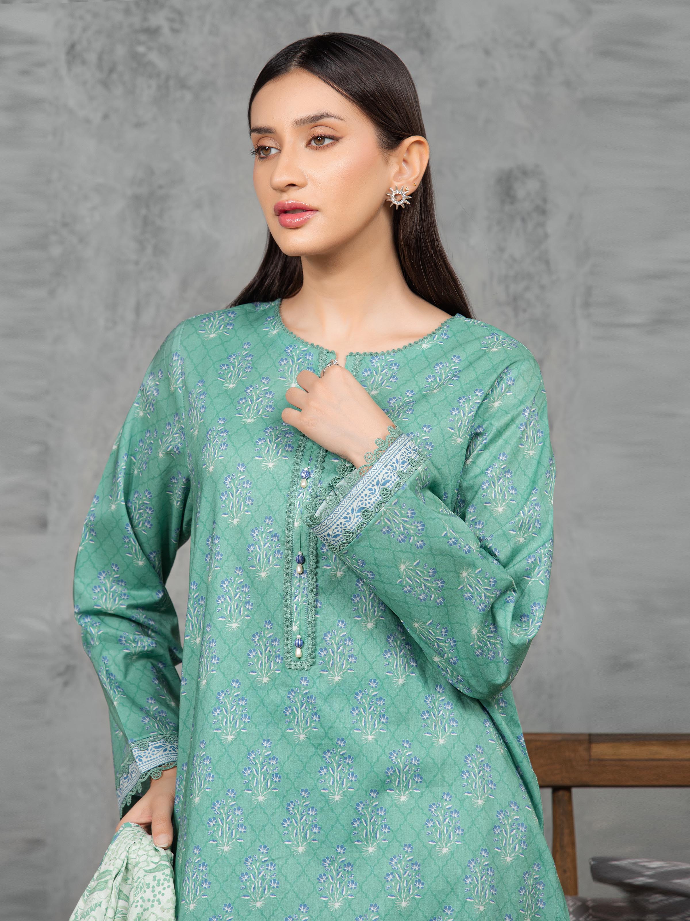 Unstitched Printed Cambric Suit - EWU5A2-35851-3P - Image 2