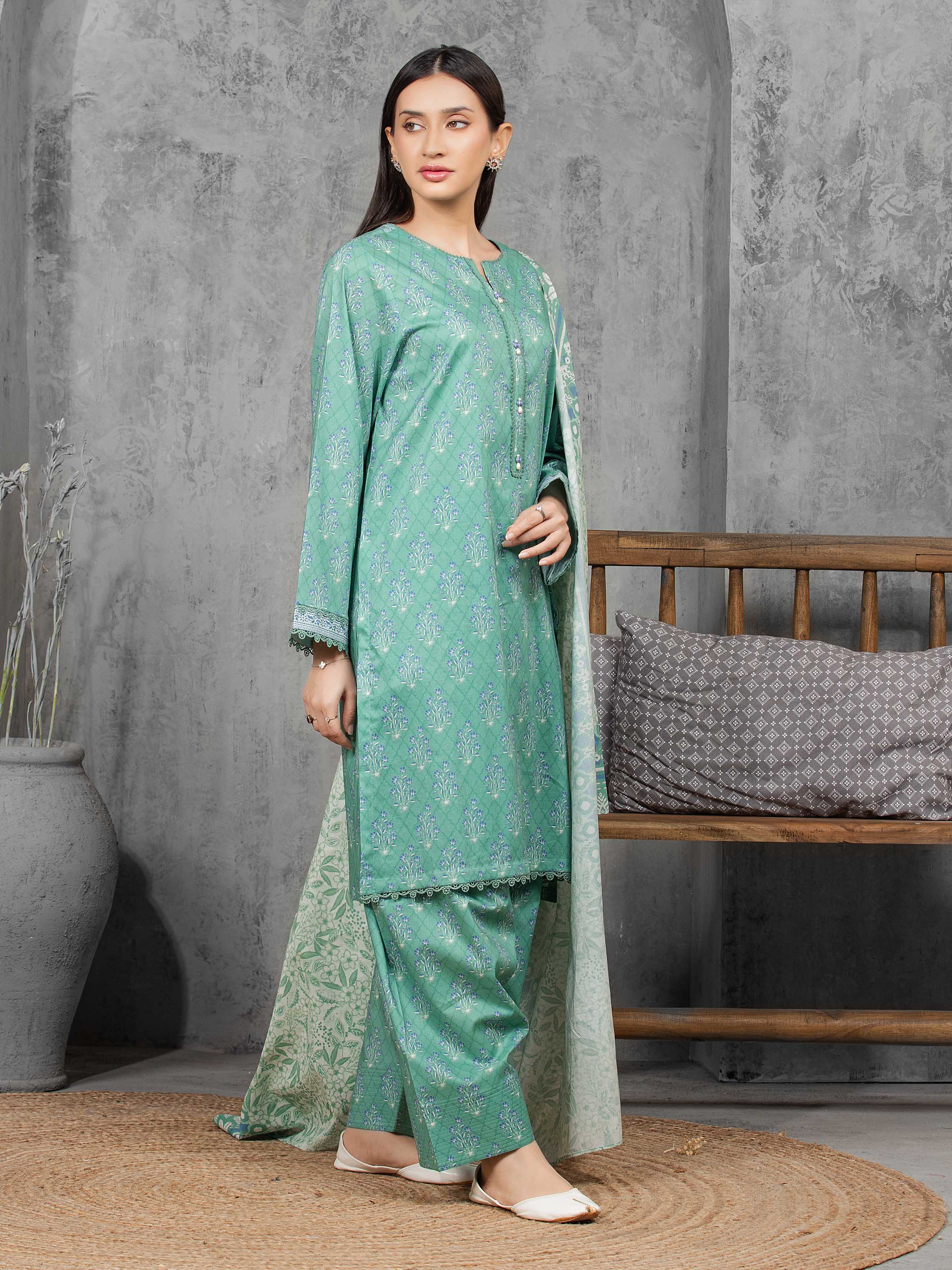 Unstitched Printed Cambric Suit - EWU5A2-35851-3P - Image 6
