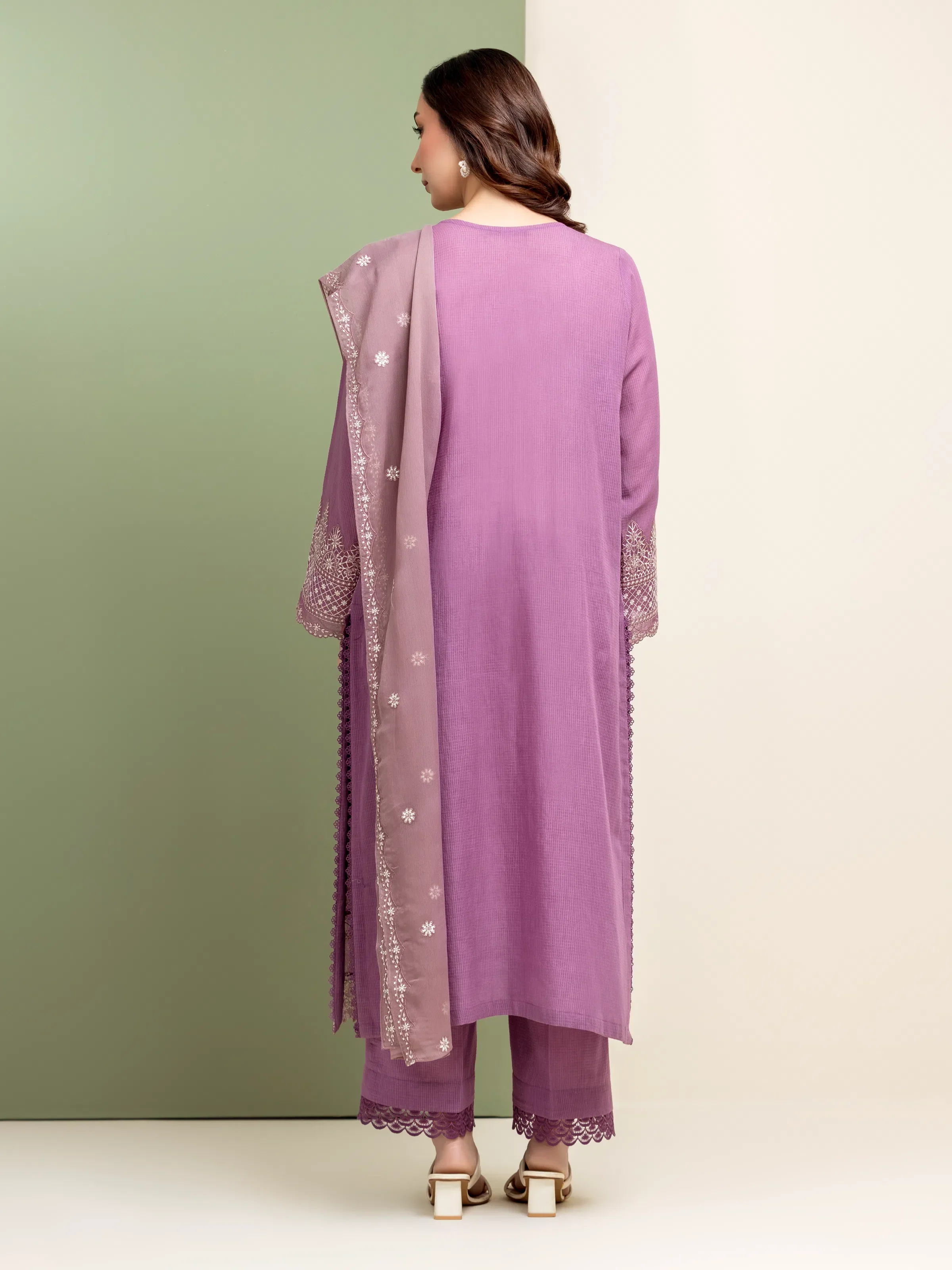Unstitched Embroidered Lawn Shirt Trouser - EWU5V1-31234ST - Image 4
