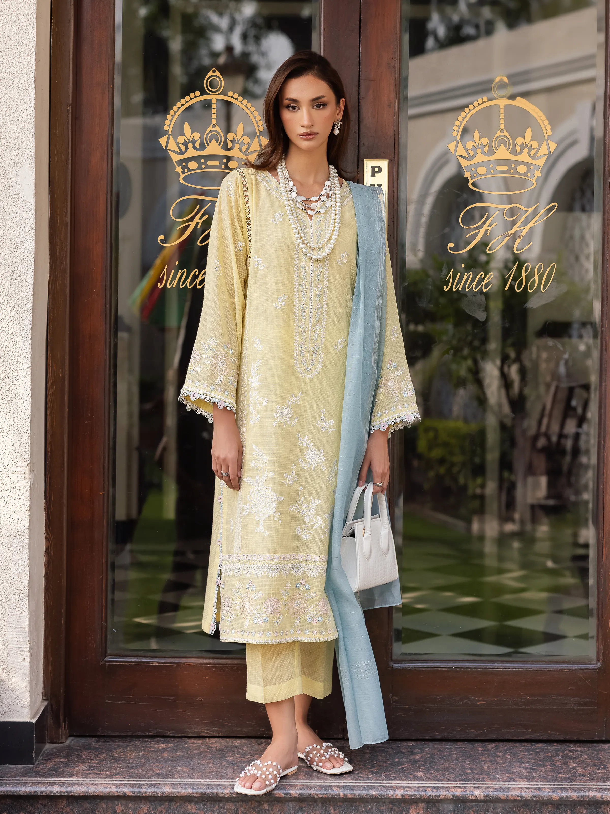 Unstitched Embroidered Lawn Shirt - EWU5V1-31246S - Image 2