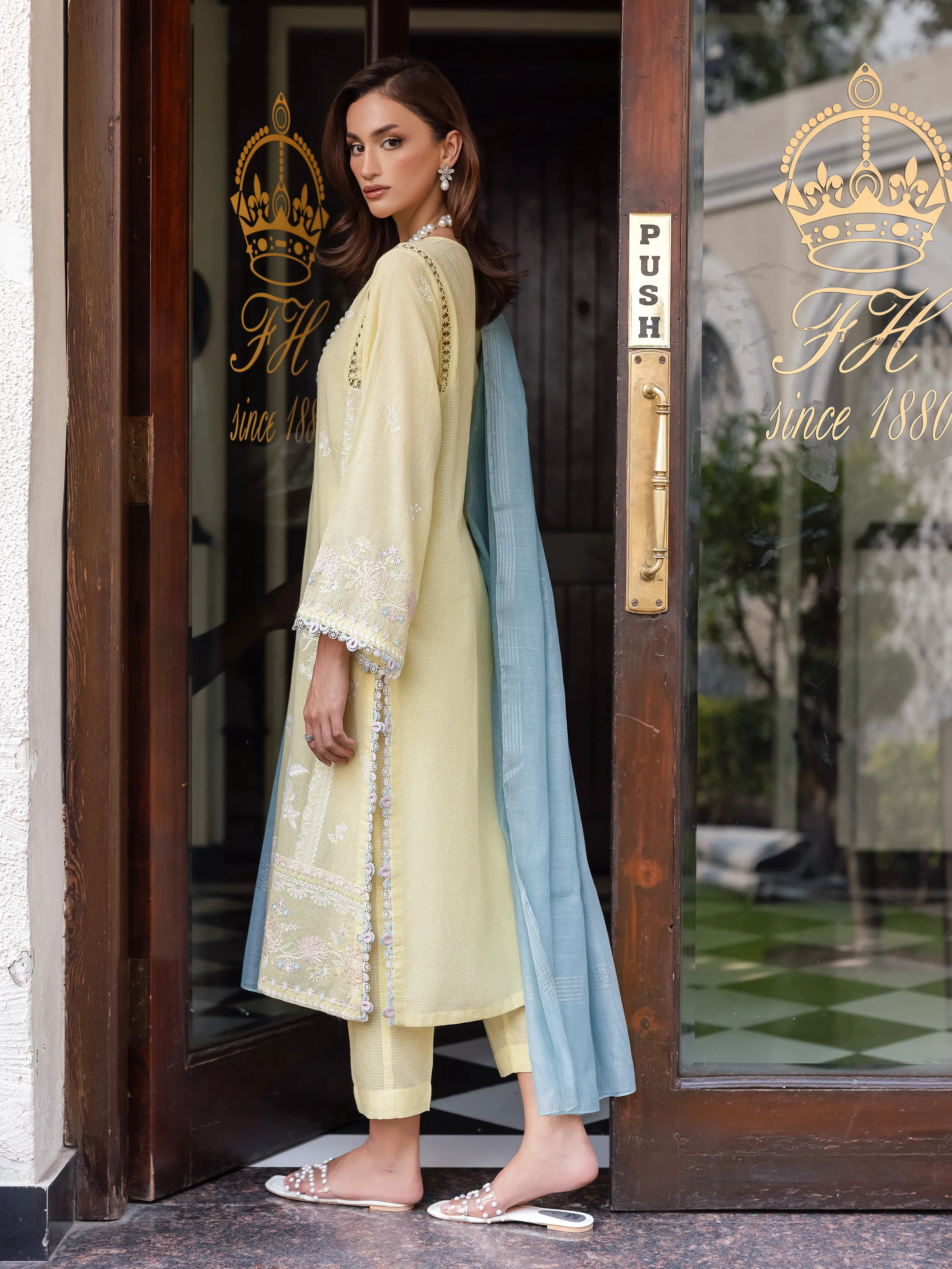 Unstitched Embroidered Lawn Shirt - EWU5V1-31246S - Image 6