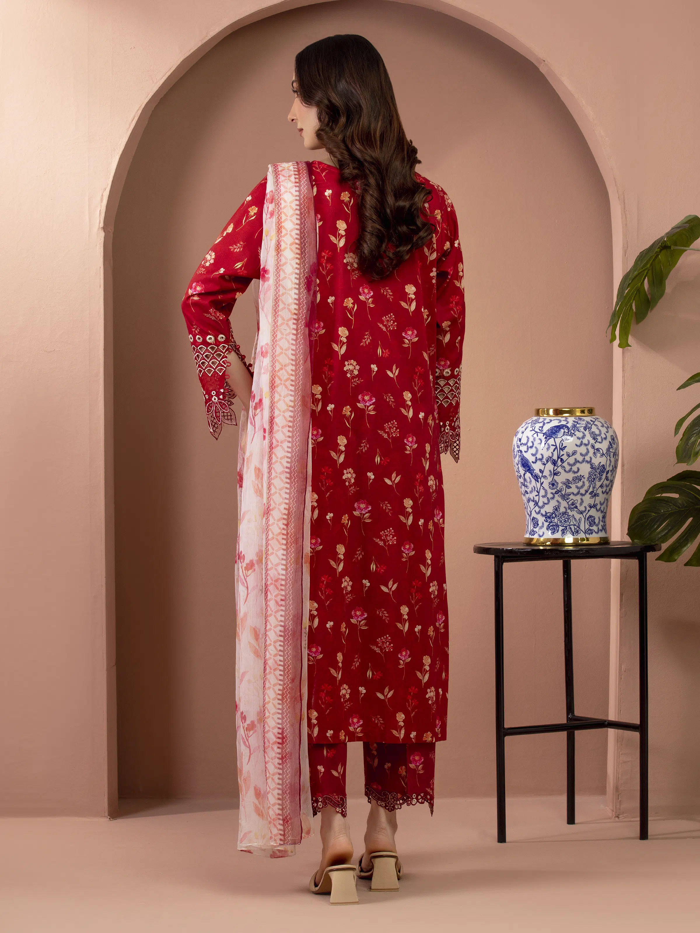 Unstitched Embroidered Lawn Shirt Trouser - EWU5V1-31454ST - Image 6