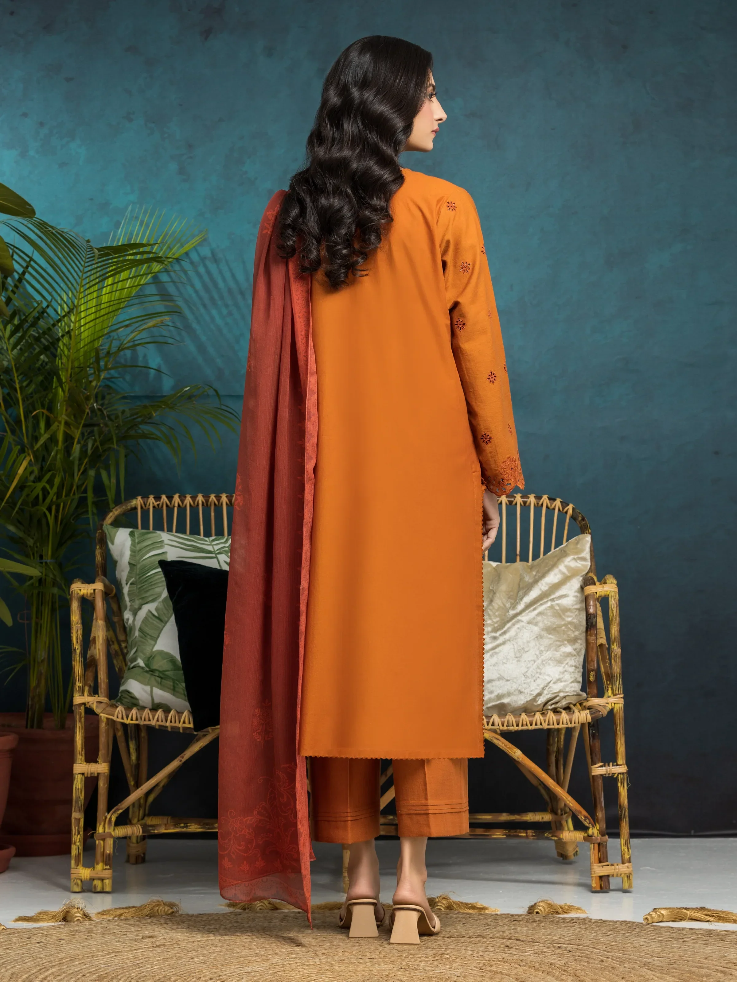 Unstitched Embroidered Cambric Shirt Trouser - EWU5V2-31021ST - Image 2