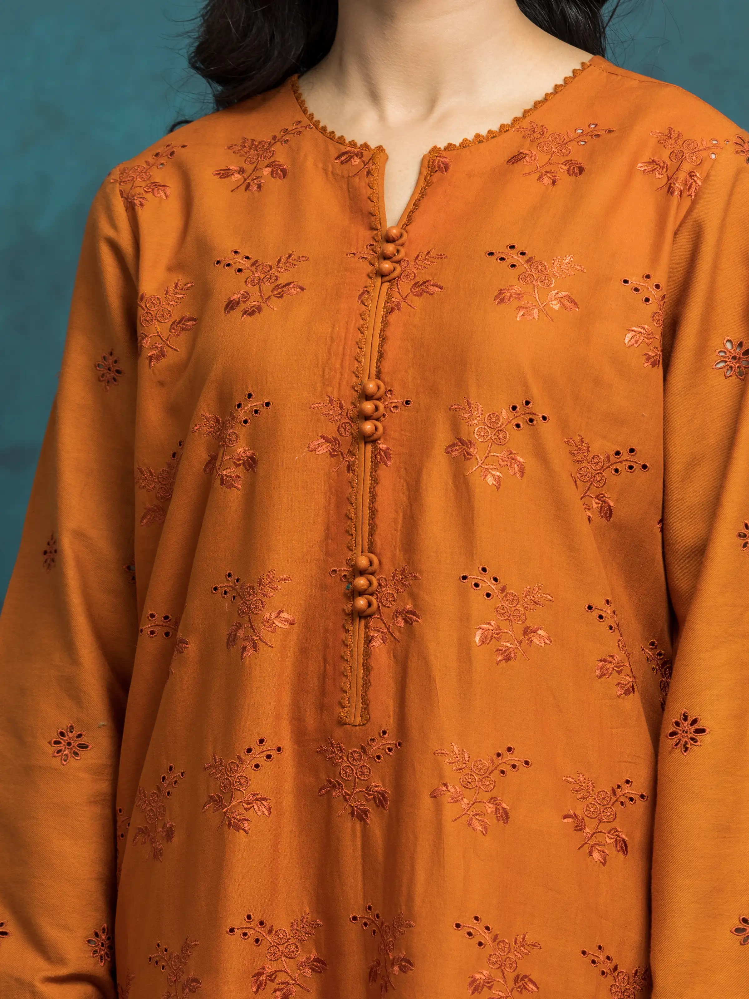 Unstitched Embroidered Cambric Shirt Trouser - EWU5V2-31021ST - Image 3